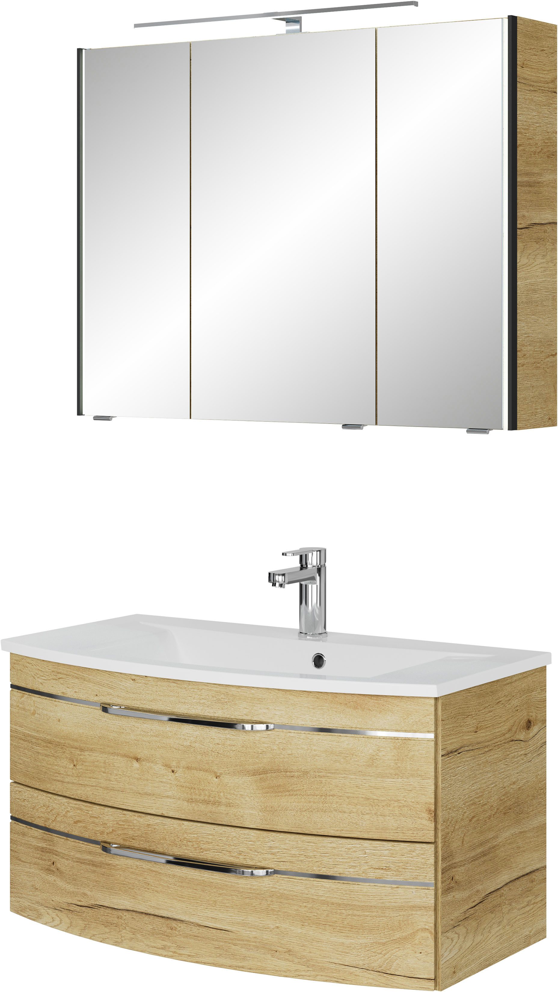 Saphir Badmöbel-Set Serie 7045 2-teilig Mineralmarmor-Waschtisch günstig online kaufen