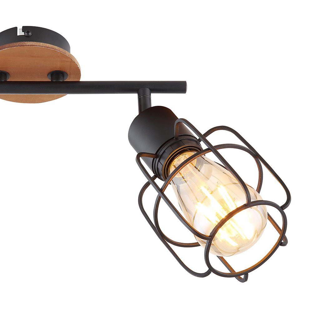 LED etc-shop Spotstrahler nicht inklusive, schwarz Leuchtmittel Wohnzimmerleuchte beweglich L Deckenspot, Gitter Deckenlampe