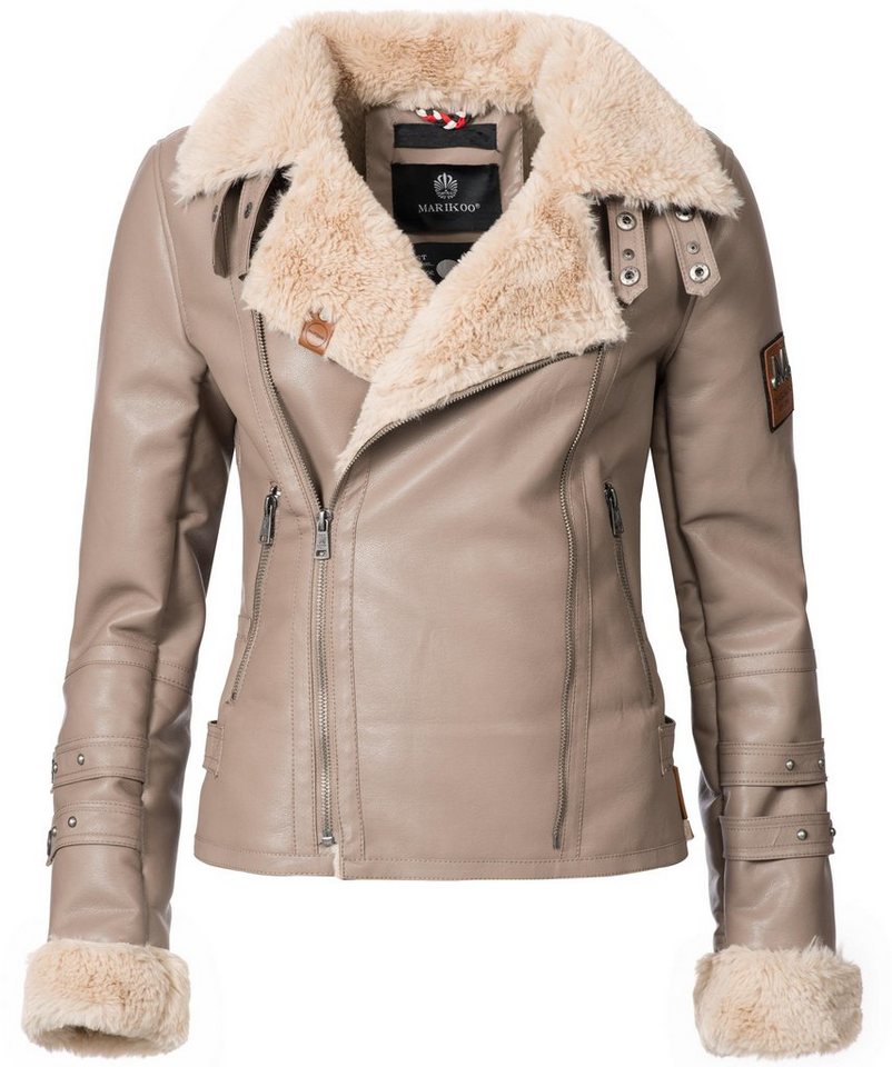 Marikoo Winterjacke »Kokoo« rockige gefütterte Kunstlederjacke für den Winter Marikoo Winterjacke »Kokoo« rockige gefütterte Kunstlederjacke für den Winter