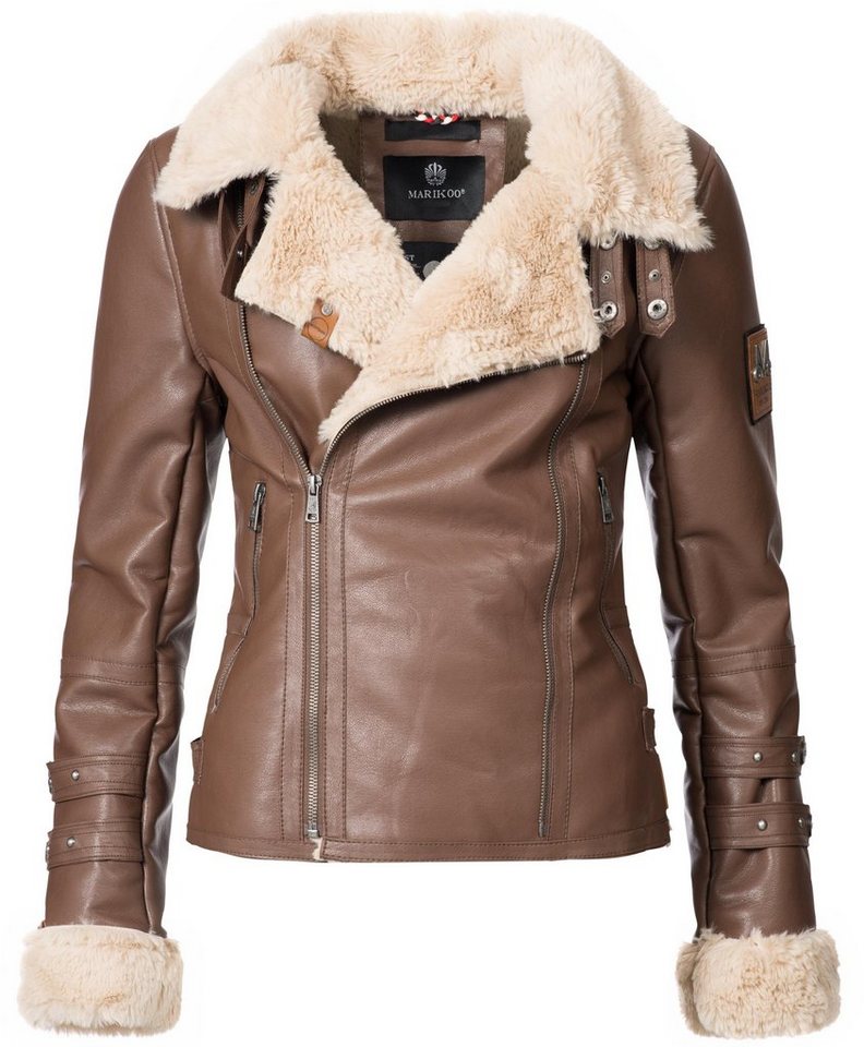 Marikoo Winterjacke »Kokoo« rockige gefütterte Kunstlederjacke für den Winter Marikoo Winterjacke »Kokoo« rockige gefütterte Kunstlederjacke für den Winter