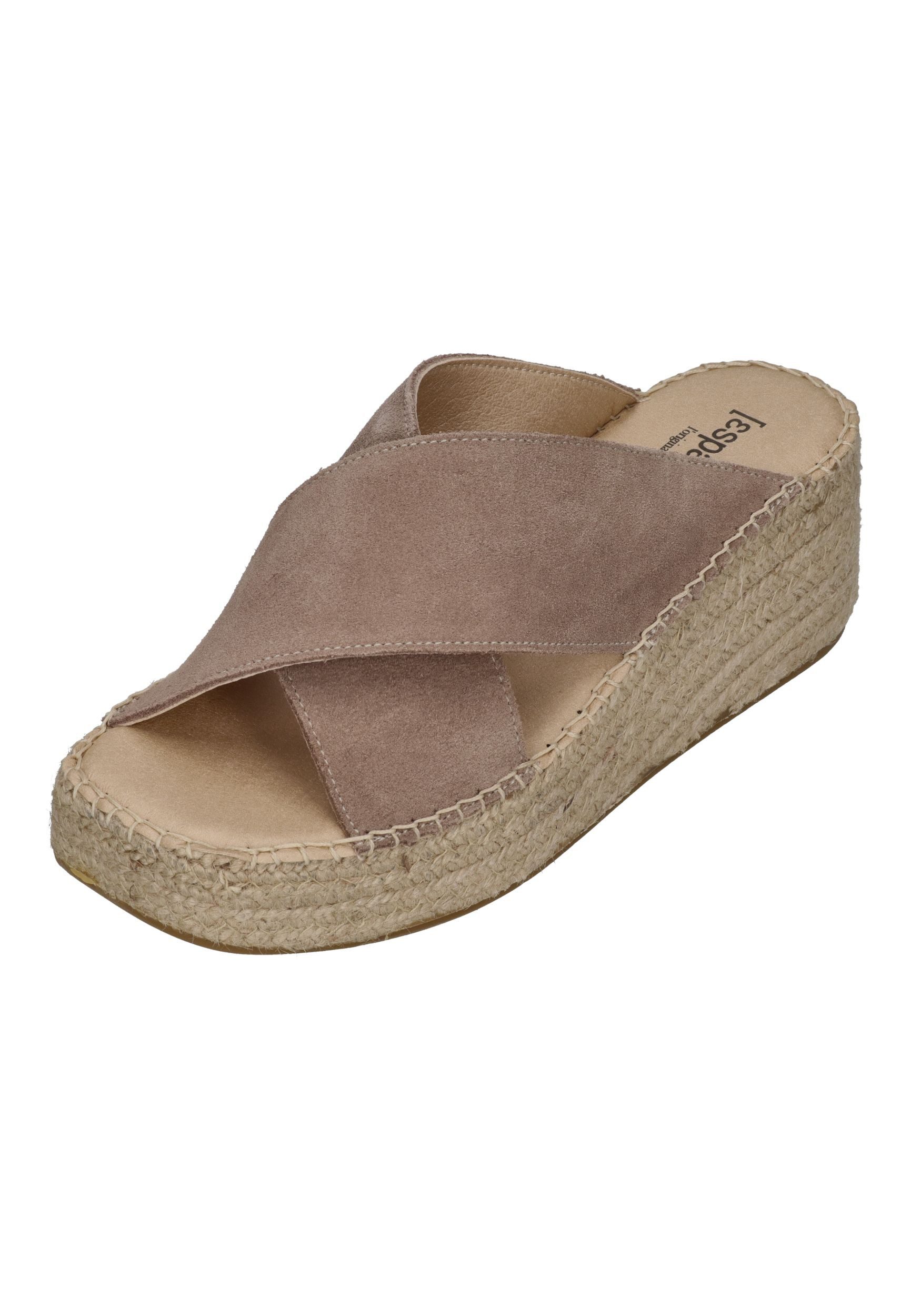 espadrij l´originale TOULON CROISETTE VELOUR HIGH Pantolette Sable
