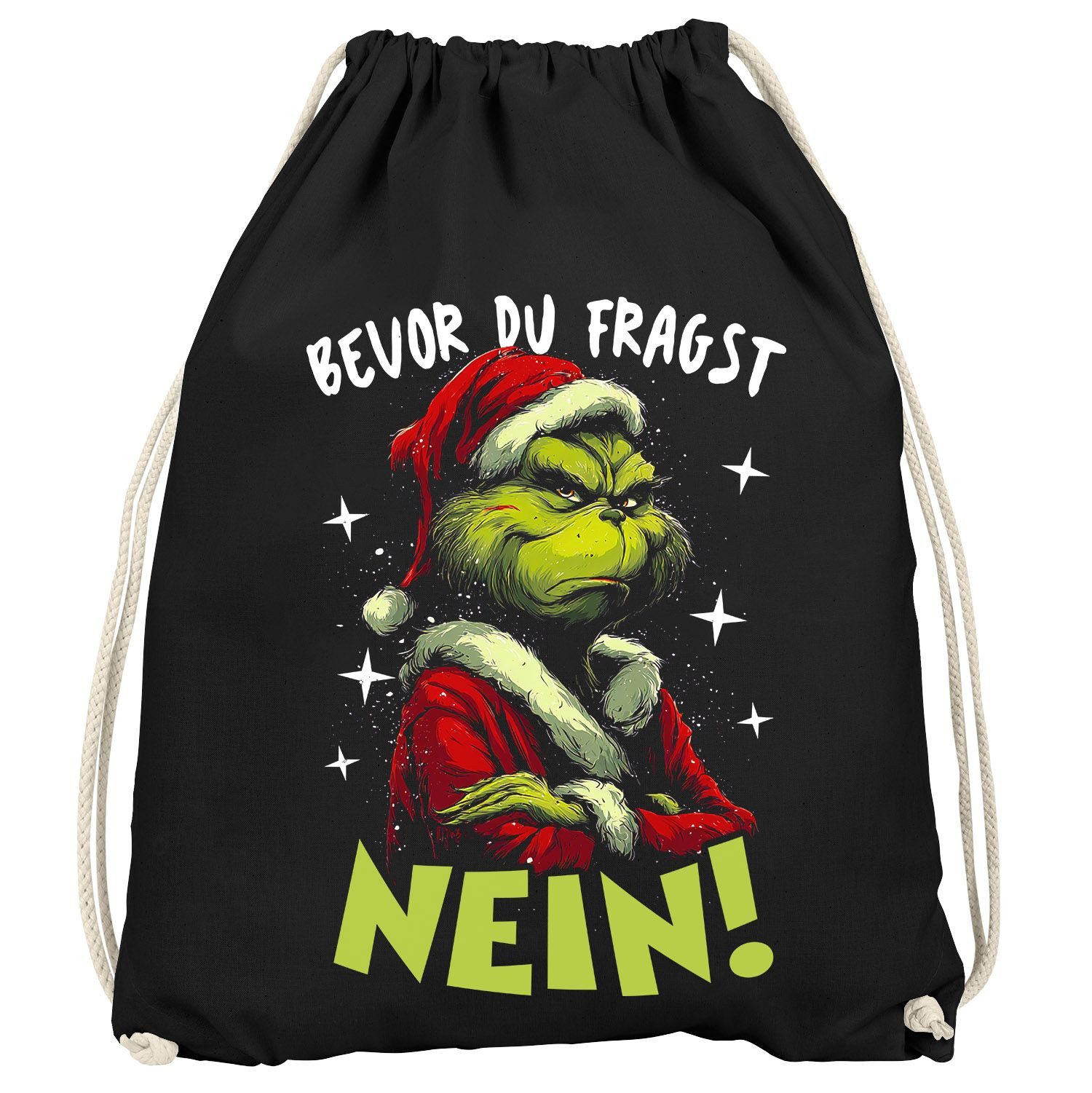 Turnbeutel Turnbeutel Weihnachten mit Spruch lustig Nein Statement Print