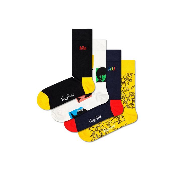Happy Socks Langsocken The Beatles Geschenk Box (Spar-Set 4-Paar) 4 Paar Socken - Baumwolle - 4 Paar bunte Socken in einer Geschenkbox