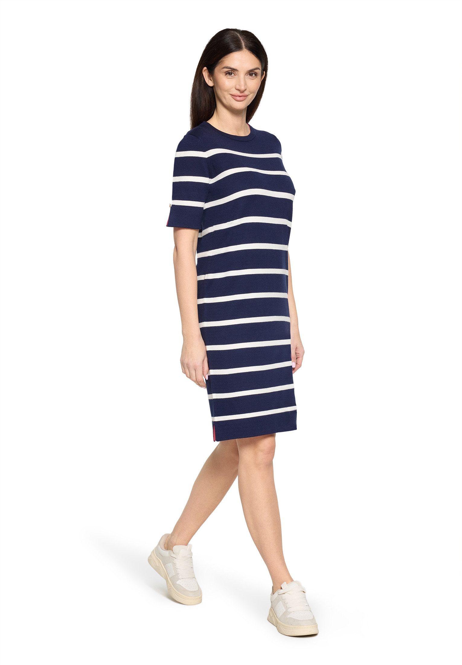 Cartoon Strickkleid Damen mit Rundhalsausschnitt