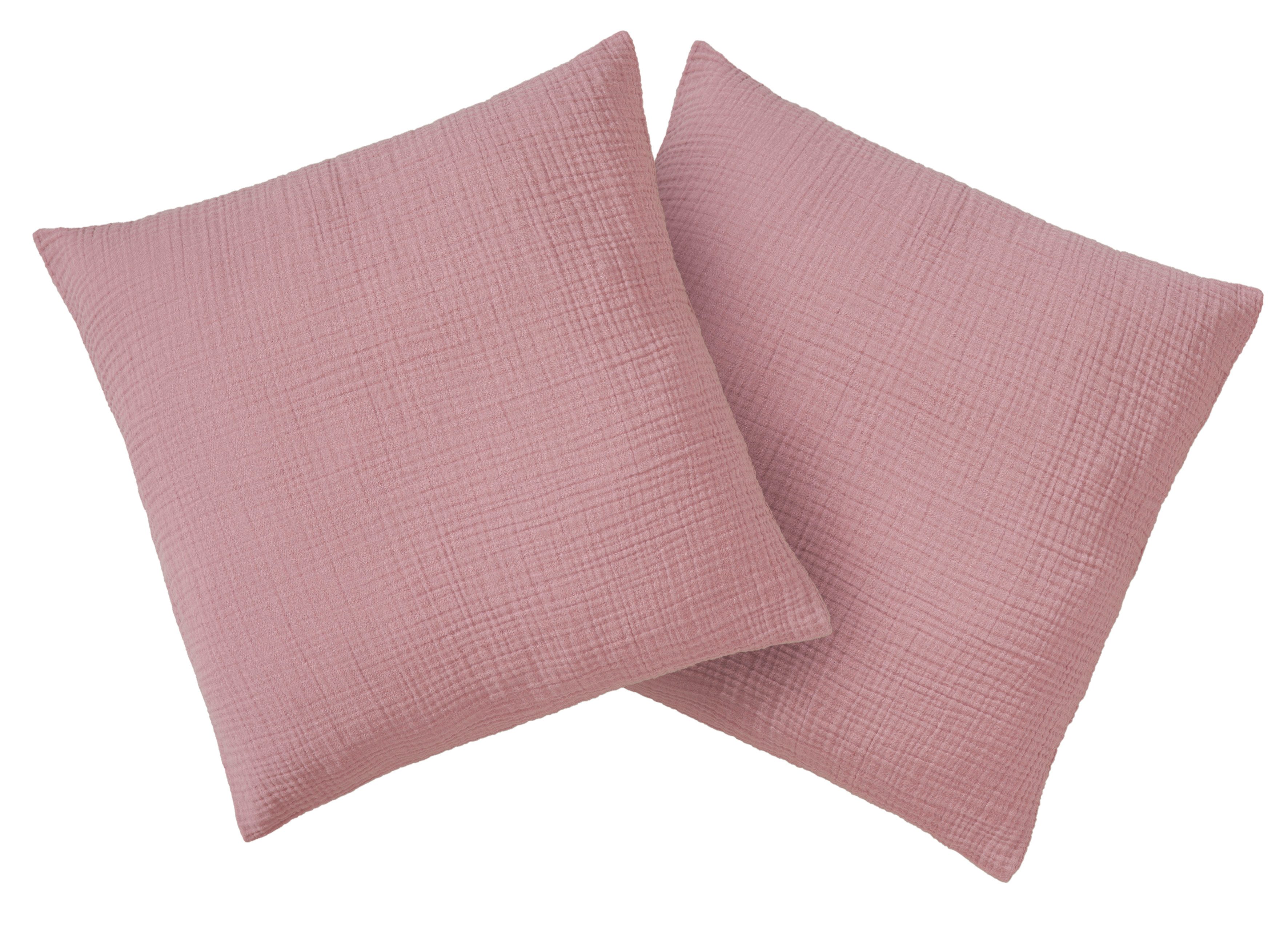 OTTO home Kissenbezug Bailee, (2 Stück), weiche Musselin-Qualität, 50x50 cm, Hotelverschluß