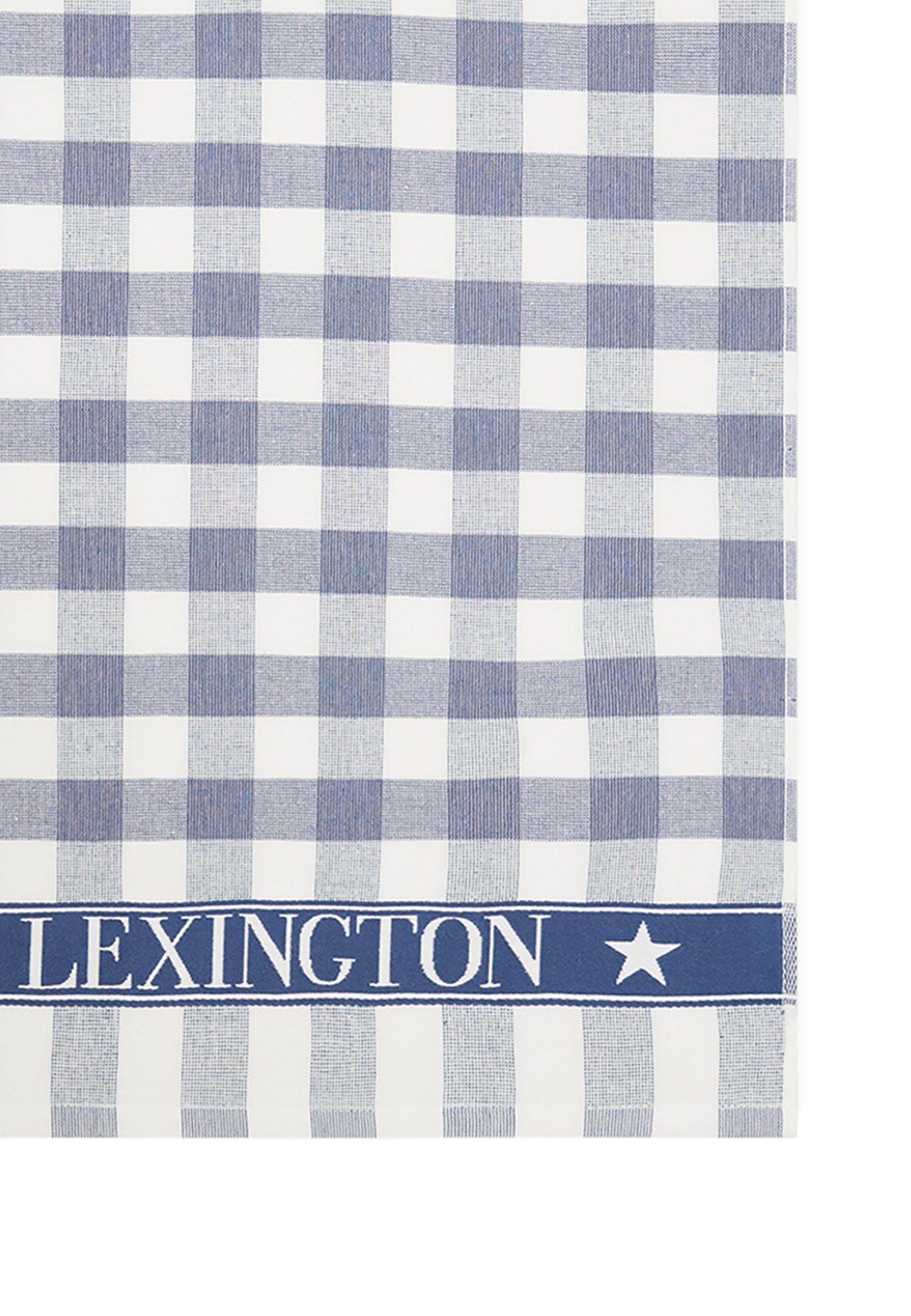 Lexington blue/white Cotton Checked Handtuch Icons Terry