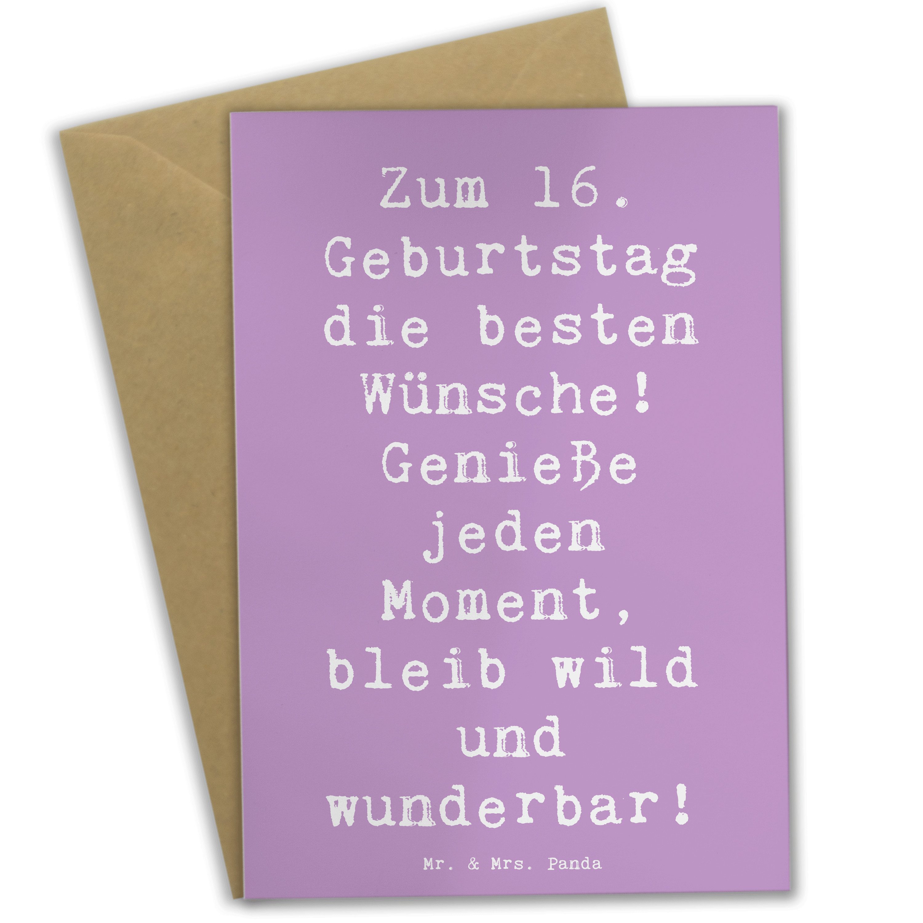 Grußkarte Spruch 16. Geburtstag Glück - Lavendeltraum - Geschenk, positiver Ene