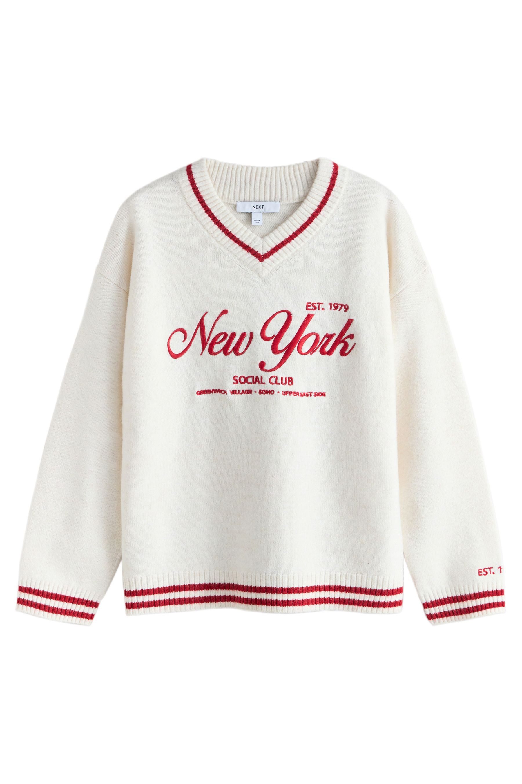Next V-Ausschnitt-Pullover Sportlicher Pullover mit V-Ausschnitt und Grafik günstig online kaufen