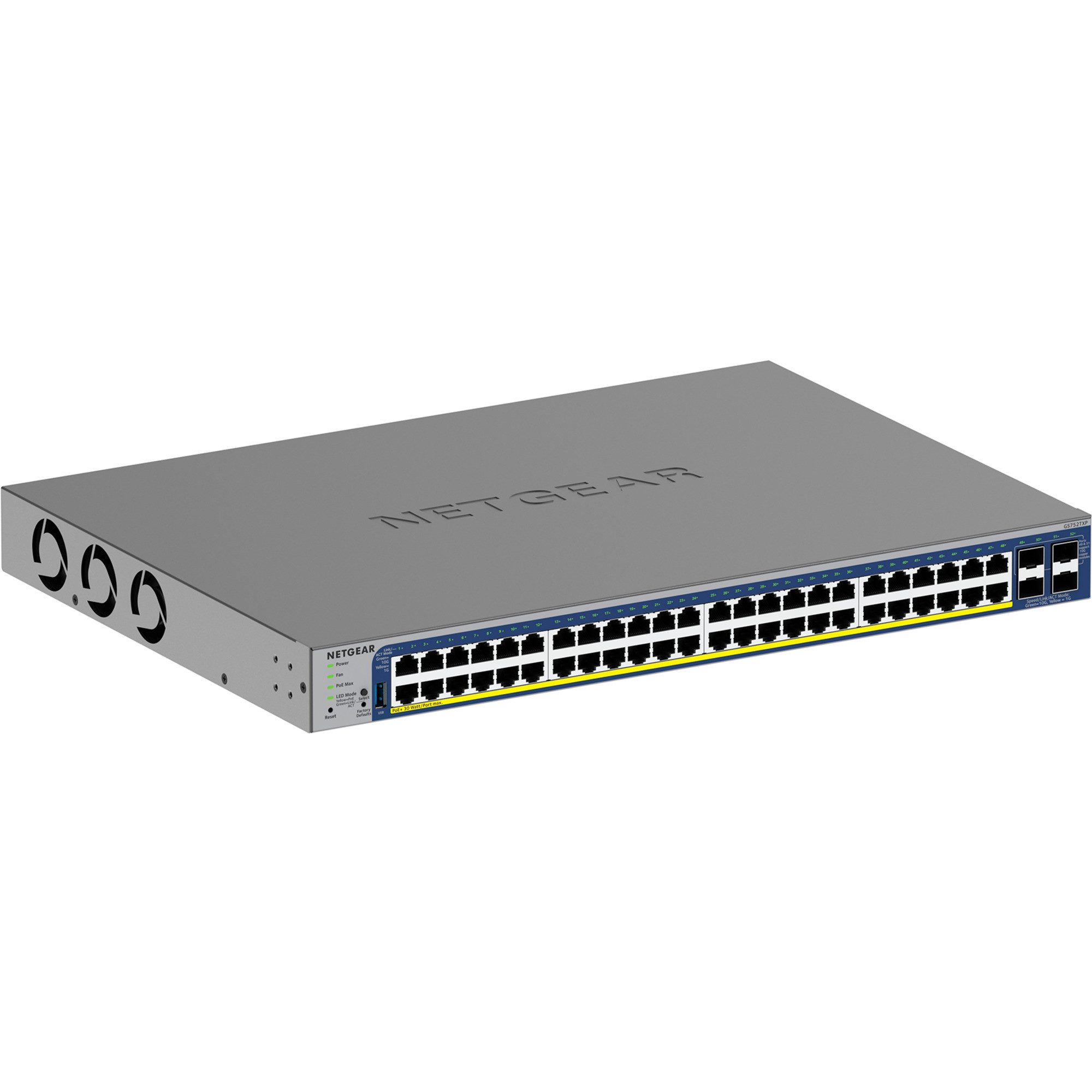 Netgear GS752TXP, Switch, (390W PoE Budget) Netzwerk-Switch