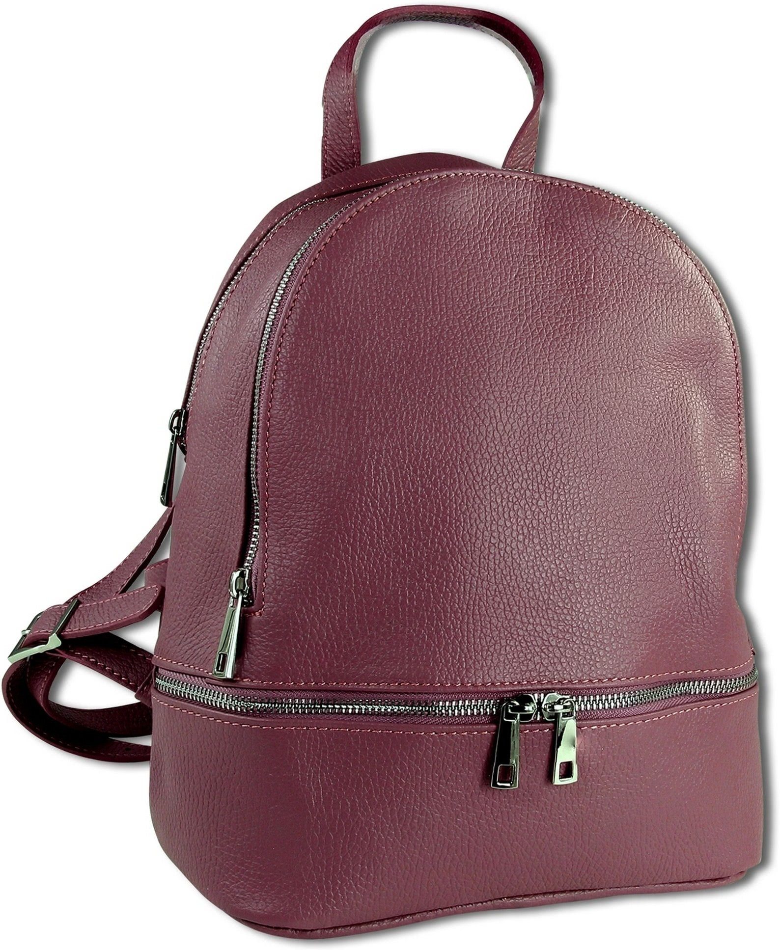 Toscanto Cityrucksack Toscanto Cityrucksack Freizeit (Cityrucksack), Damen Tasche Echtes Leder rosa, Made-In Italy