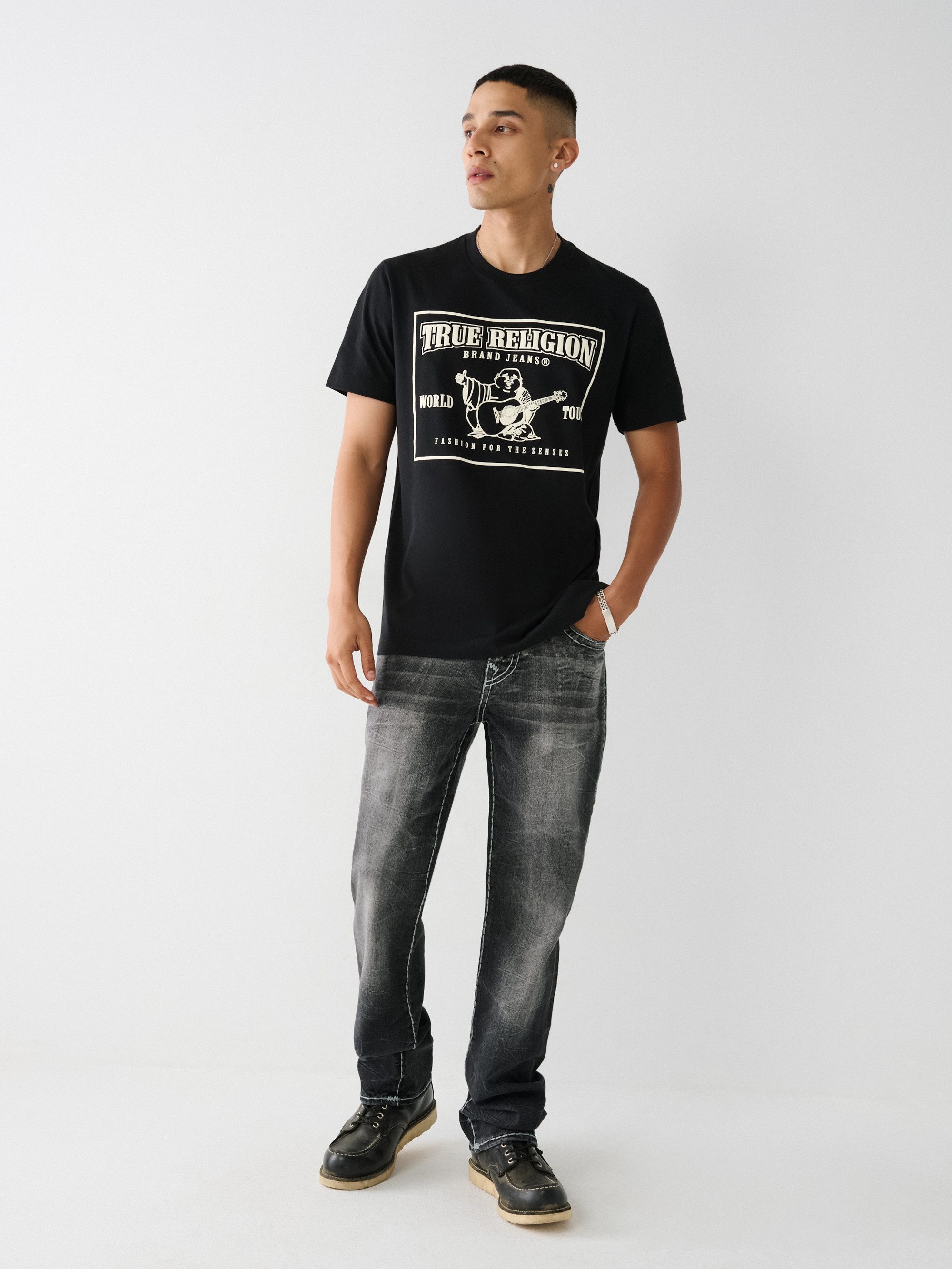 True Religion Kurzarmshirt SRS PUFF CREW TEE Baumwolle – Bild 4 von 4