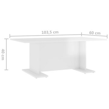 vidaXL Couchtisch Couchtisch Hochglanz-Weiß 103,5x60x40 cm Holzwerkstoff (1-St)