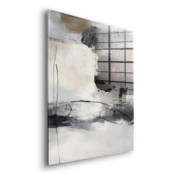 DOTCOMCANVAS® Acrylglasbild Landscape - Acrylglas, Acrylglasbild schwarz weiß grau moderne abstrakte Kunst Druck Wandbild