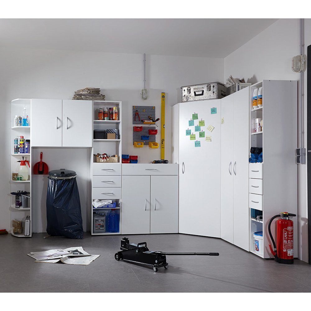 Lomadox Mehrzweckschrank MIAMI-43 weiß, 2 Türen, ca. 80/185/40 cm