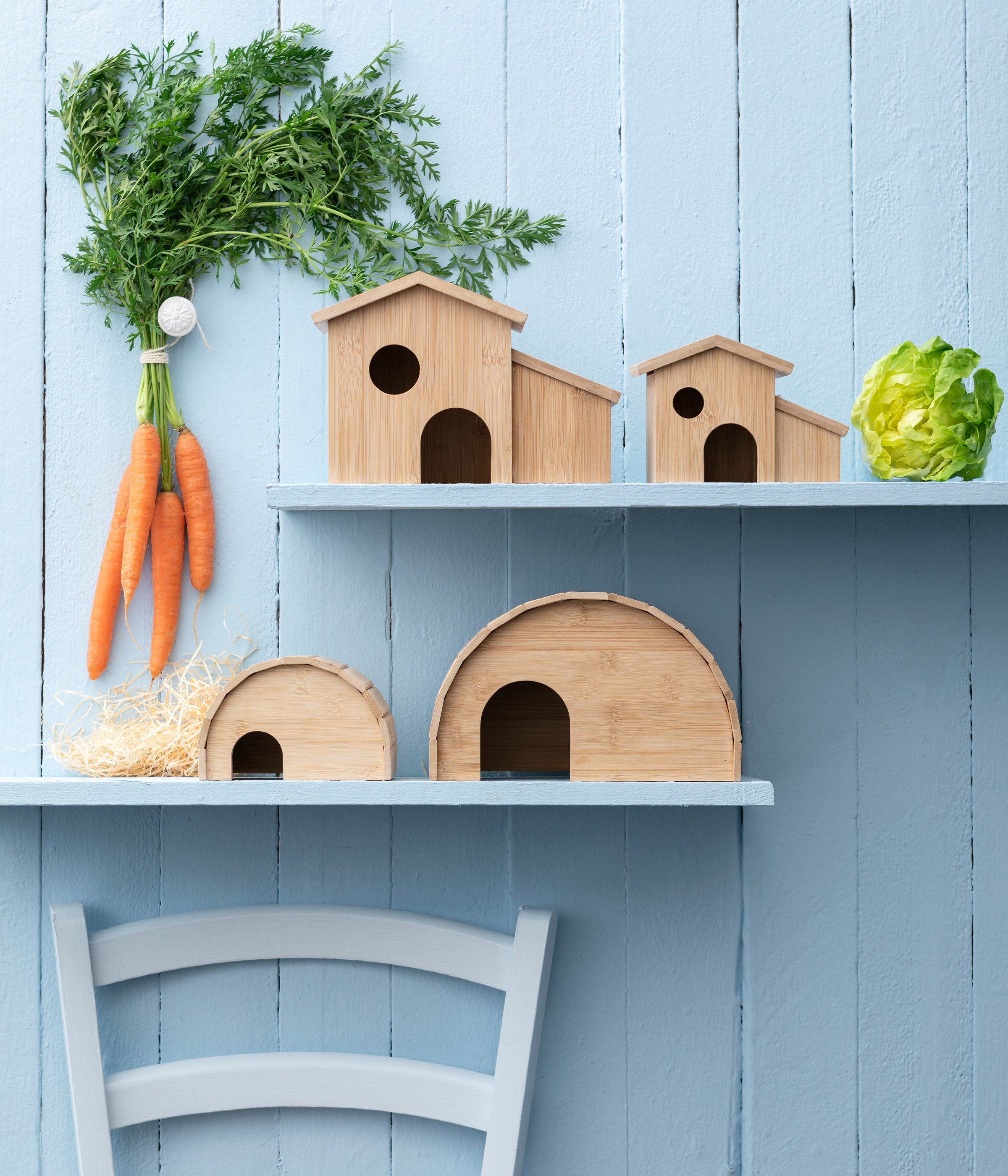 Dehner Nagerhaus Jorgos, Bambus, verschiedene Größen, braun, Fensteröffnung, Versteckmöglichkeit, Nachhaltig