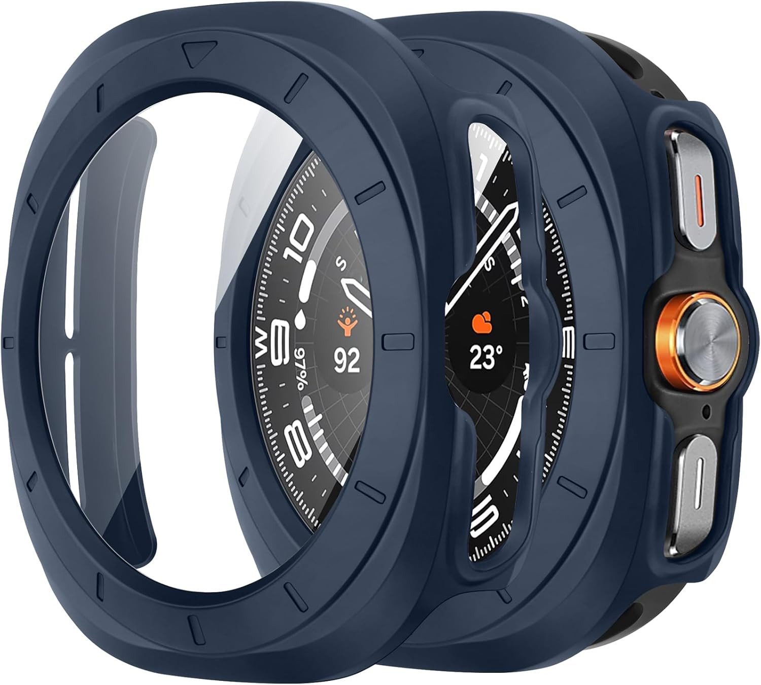 MSM Smartwatch-Hülle Hülle für Samsung Galaxy Watch Ultra 47mm 2025 Schutzglas Panzerfolie