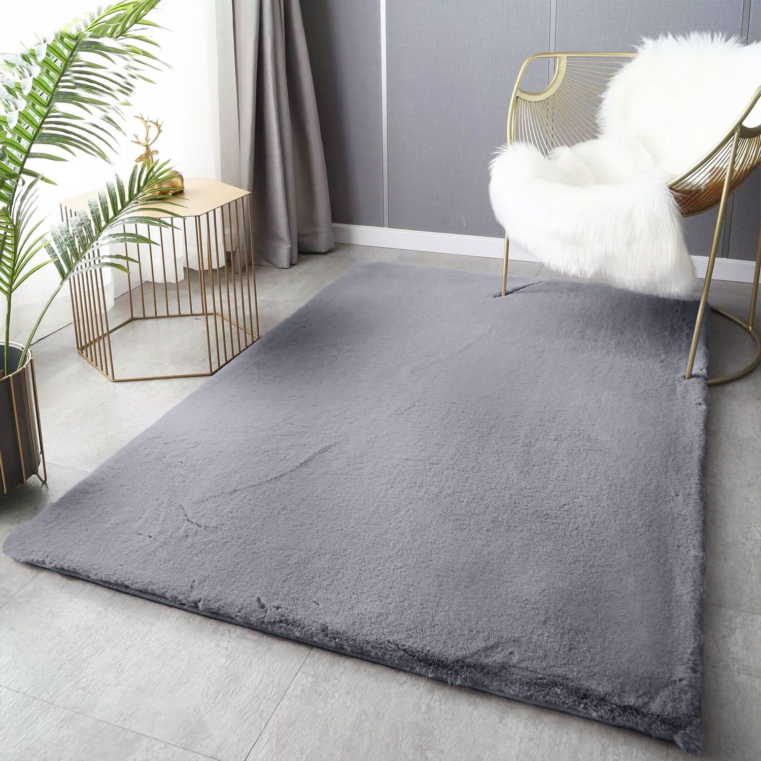 Vimoda Fellteppich Teppich Wohnzimmer Deluxe waschbar, günstig online kaufen