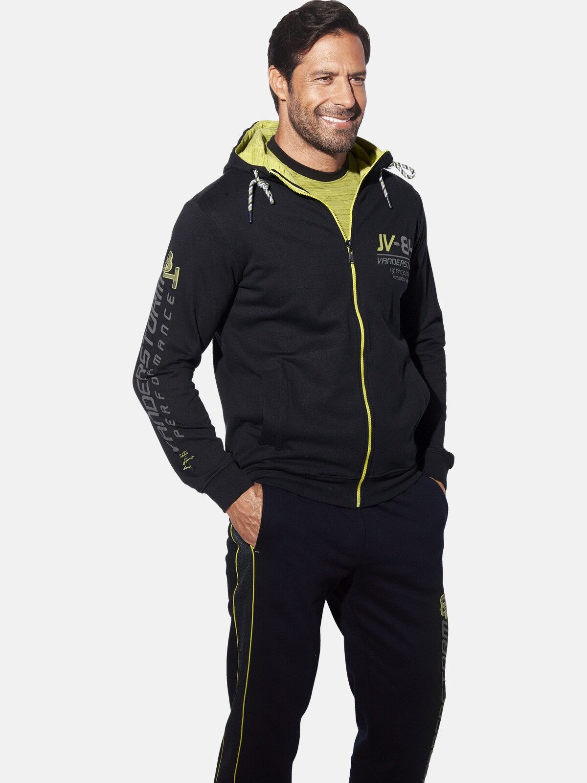 Jan Vanderstorm Kapuzensweatjacke SIGSTAD mit Ärmelprint günstig online kaufen