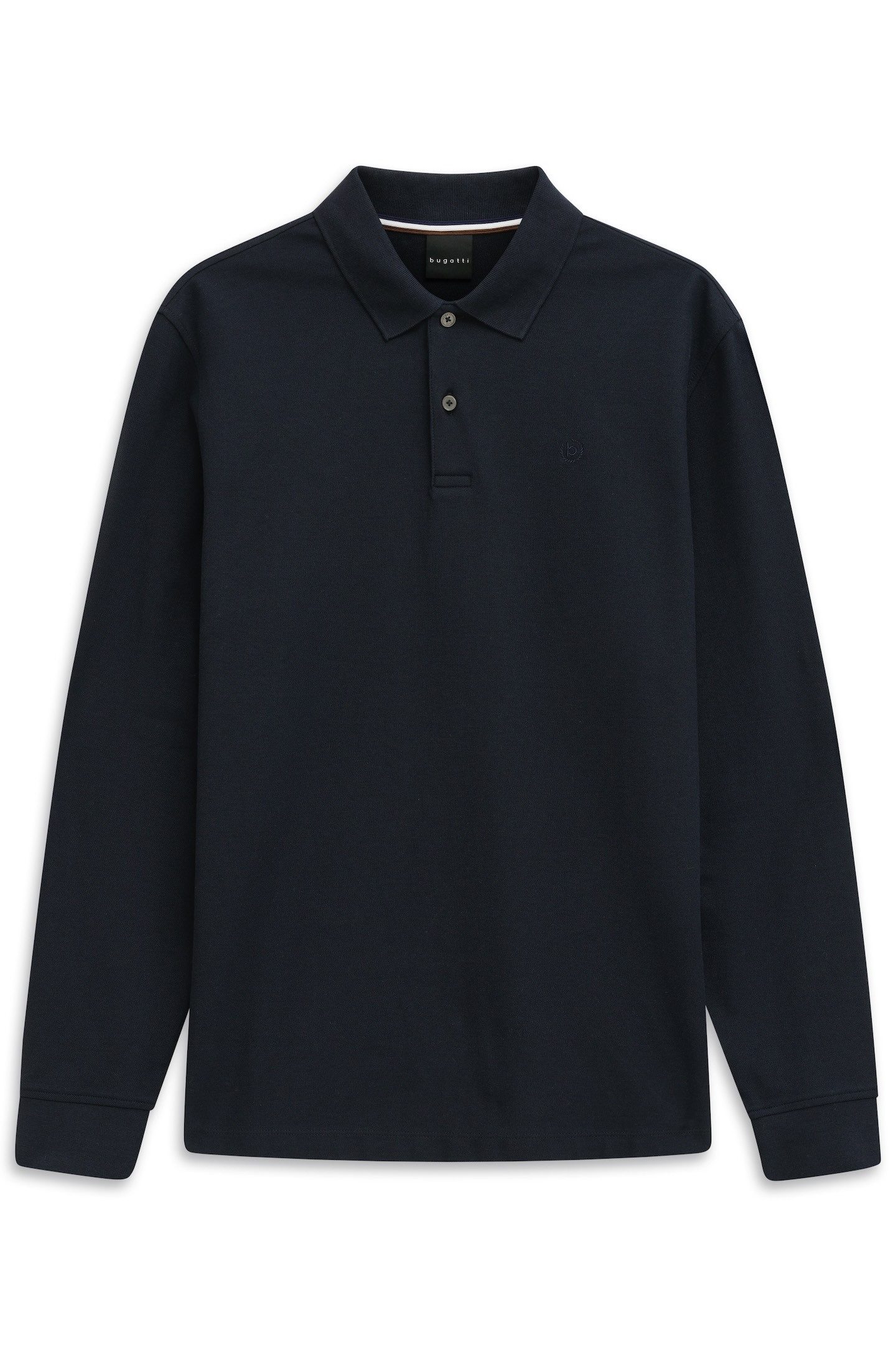 bugatti Langarm-Poloshirt Modern Fit aus reiner Baumwolle