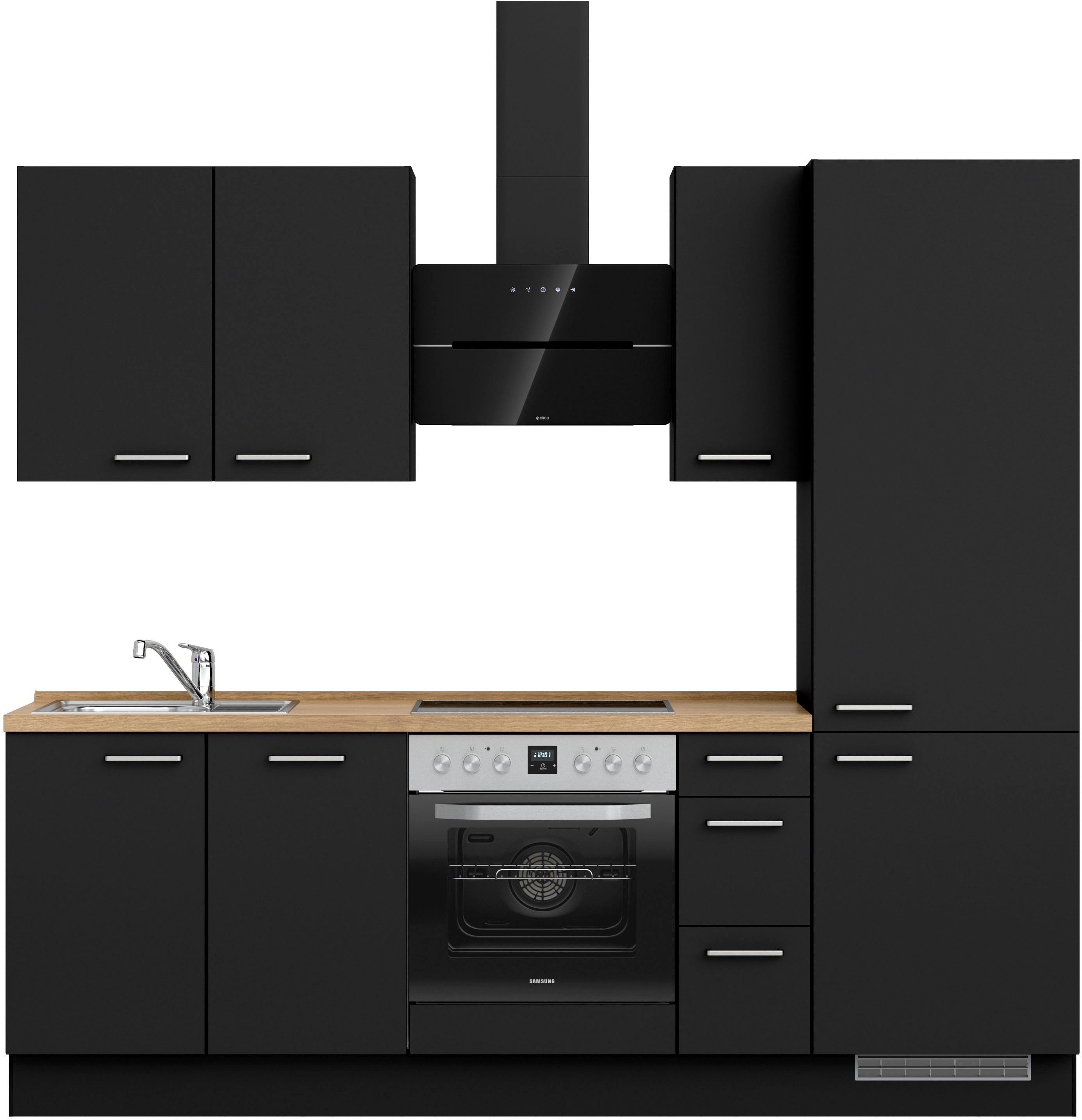 nobilia® Küchenzeile "Touch II", NEU: individuell anpassbar mit gratis Profi-Beratung, vormontiert, Breite 240 cm, Ausrichtung wählbar, wahlw. mit E-Geräten