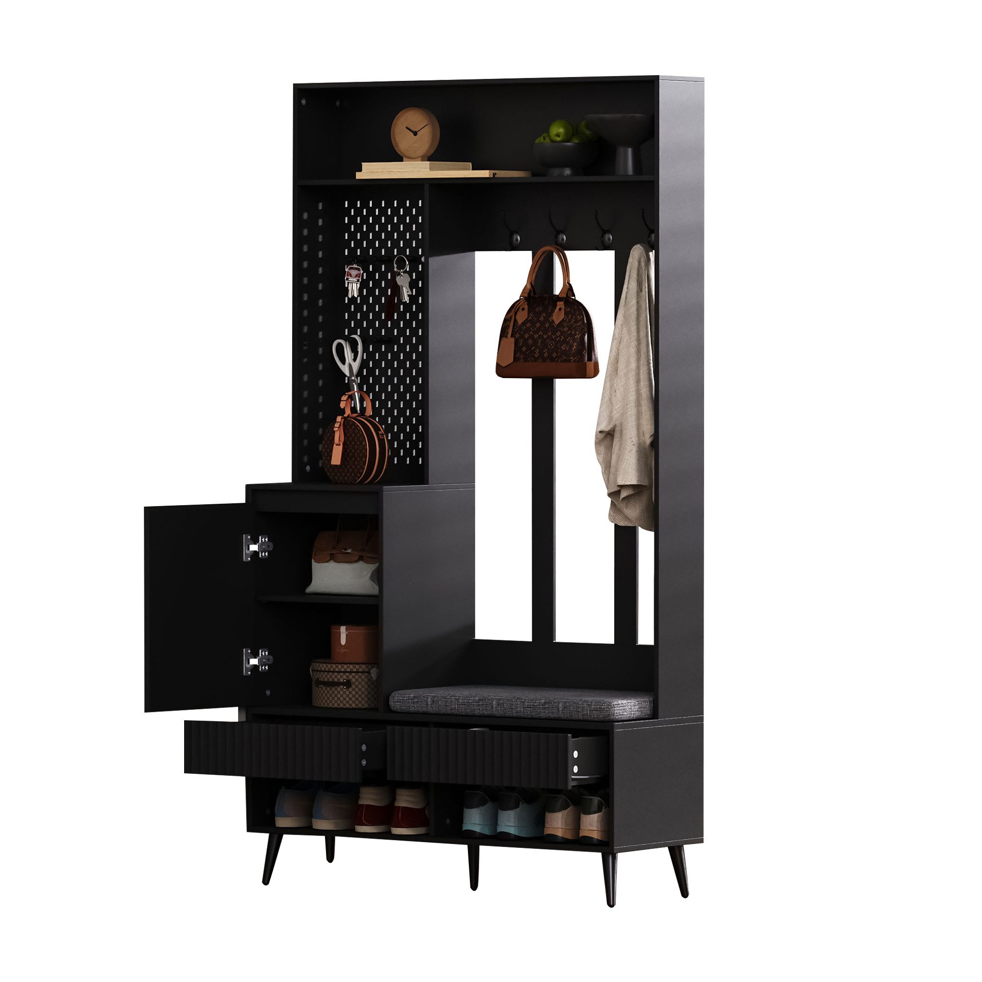 Refined Living Garderoben-Set 6-in-1 Garderobenset,Flurgarderobe mit günstig online kaufen