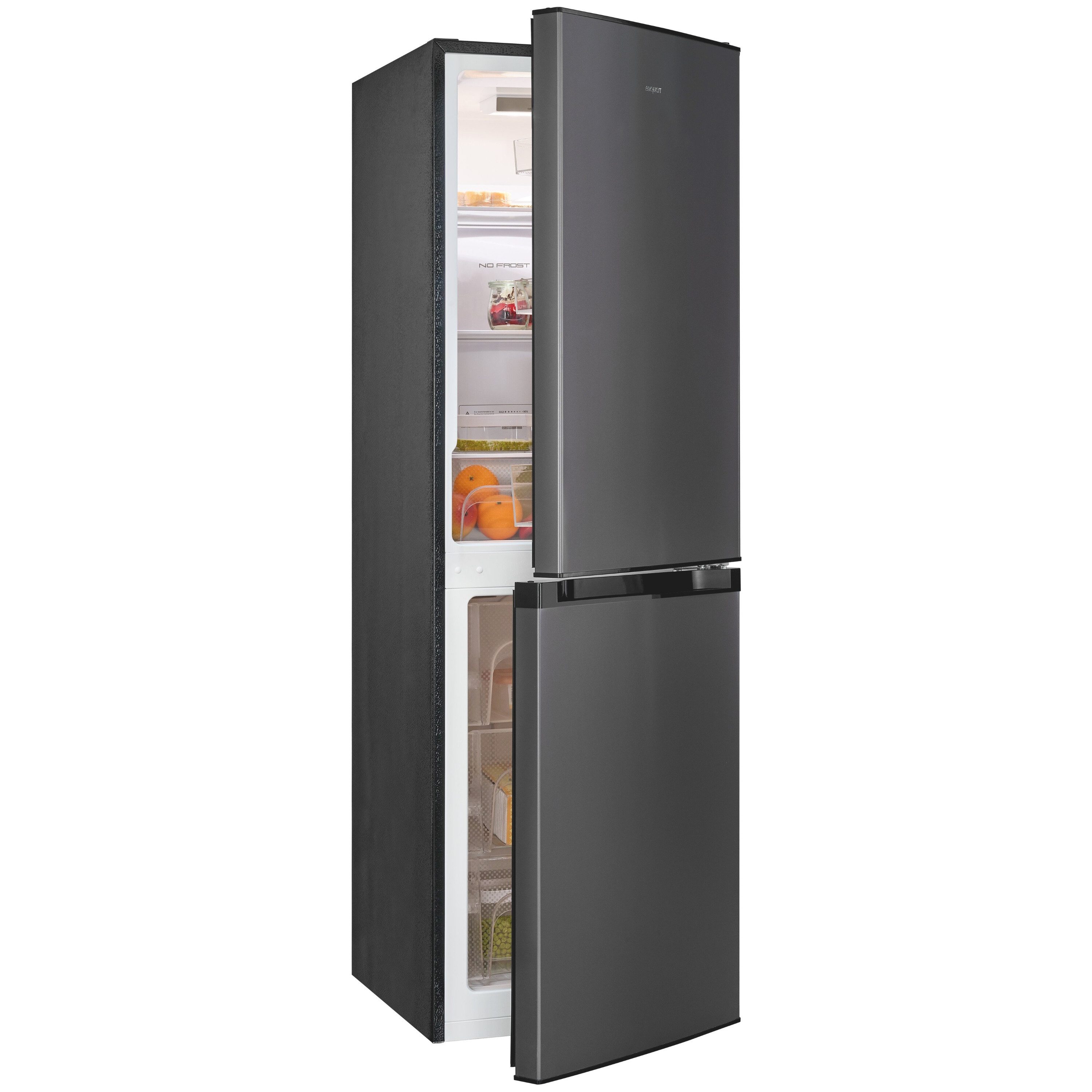 exquisit Kühl-/Gefrierkombination KGC5195-65-NF-330E, 157.5 cm hoch, 48.5 cm breit, No-Frost-Technik, LED-Beleuchtung, wechselbarer Türanschlag