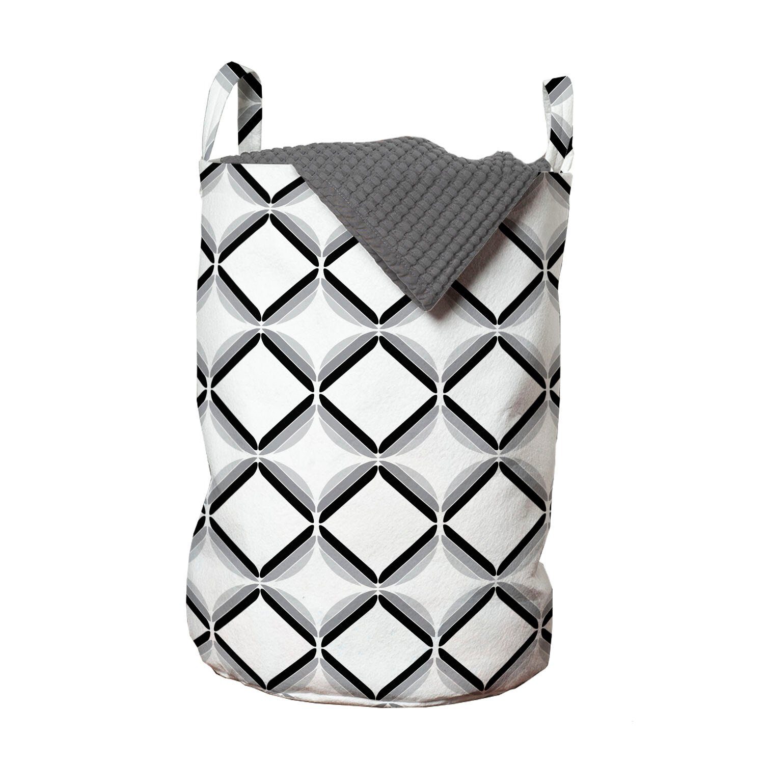 Abakuhaus Wäschesäckchen Wäschekorb mit Kordelzugverschluss für Geometrisch Monochrome Forms Waschsalons, Einfache Griffen