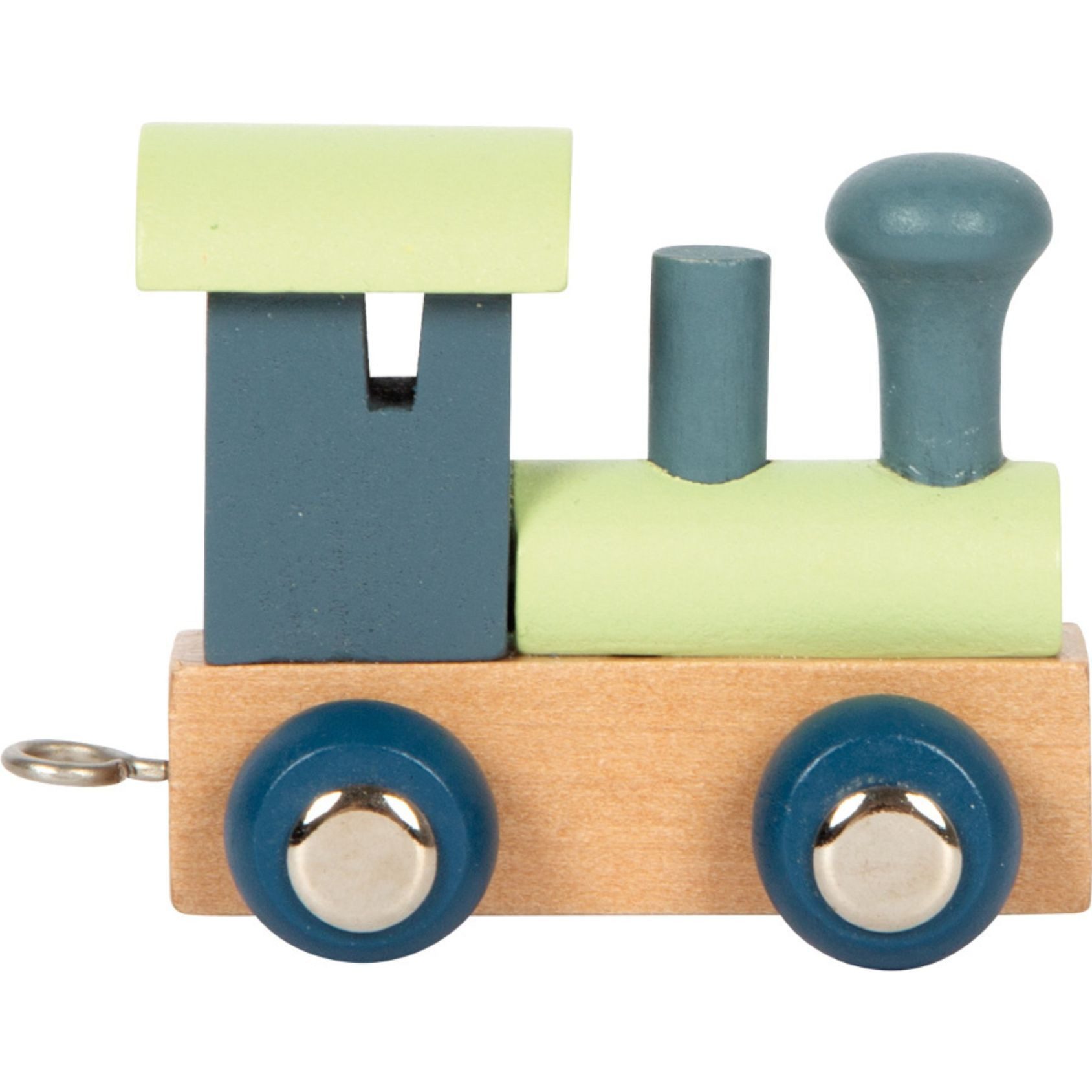 Small Foot Spielzeug-Zug Buchstabenzug Polar Lokomotive grün blau, (Set, 1-tlg., 1), Einzigartiges Design, Made in Germany