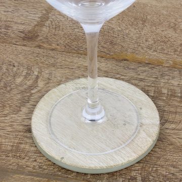 Macosa Home Getränkeuntersetzer Glasuntersetzer Untersetzer rund Holz Tischdeko Platzset, Zubehör für Flaschen Gläser Tassen, 8er Set, 8-tlg.