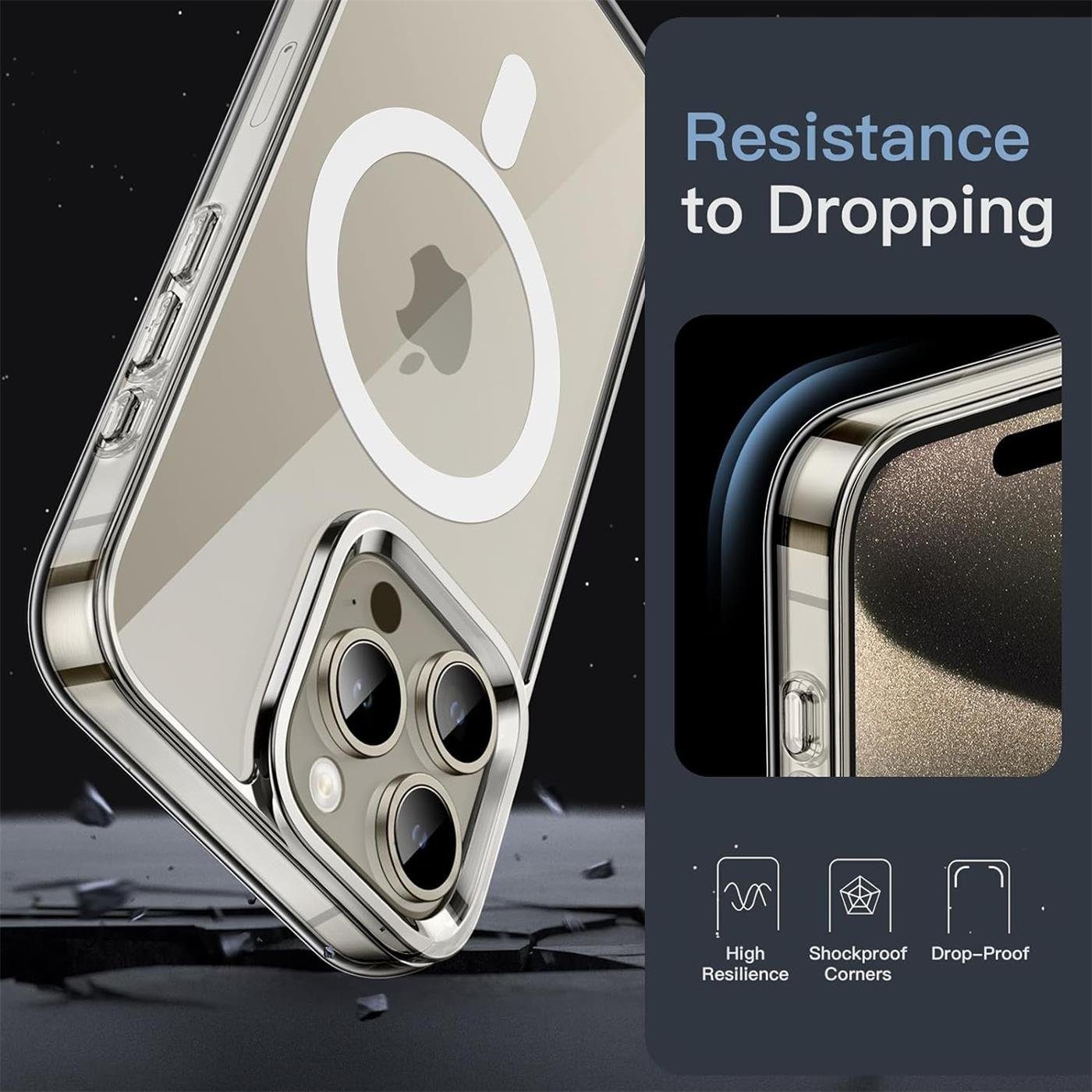 CoolGadget Handyhülle Premium Silikon Handy Case für iPhone 15 Pro Max 6,7 Zoll, Hülle Transparent Schutzhülle kompatibel mit MagSafe Zubehör – Bild 4 von 5