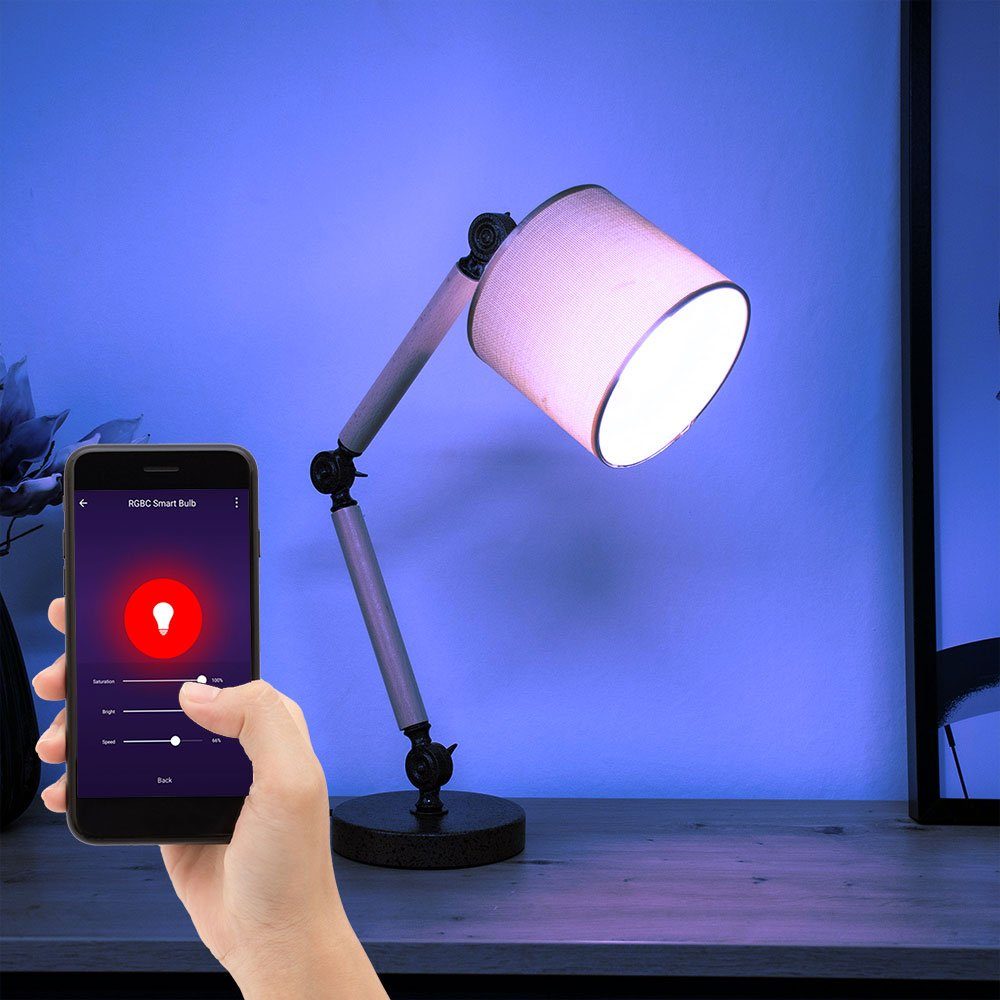 LED Nachttischlampe Sprach mit App-Steuerung Leseleuchte Dimmbar RGB Tischlampe