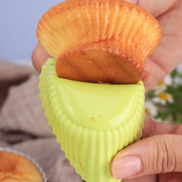 Henreal Silikonform Wiederverwendbare Muffinformen aus hochwertigem Silikon Cupcake., (12-tlg)
