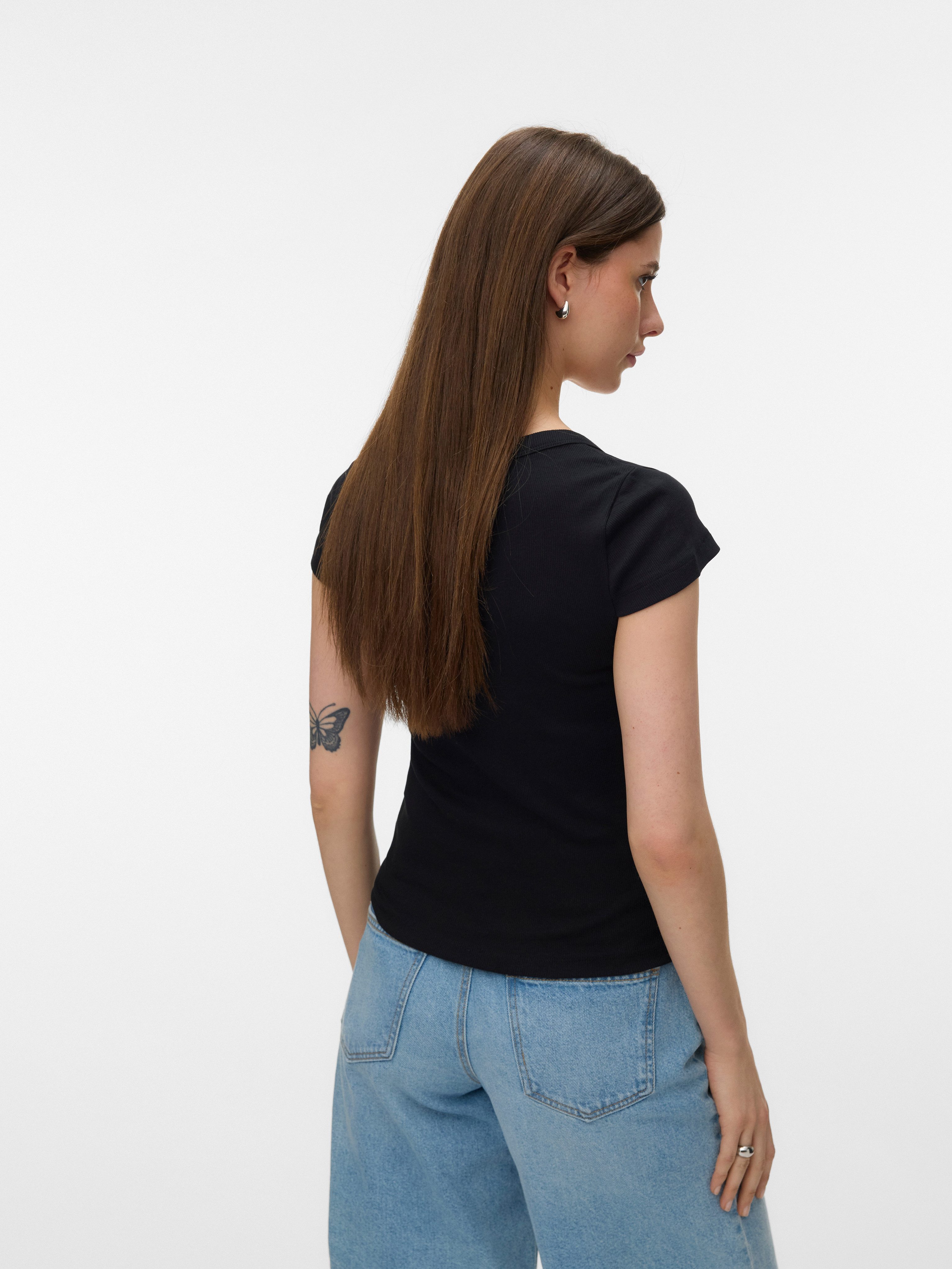 Vero Moda Kurzarmshirt VMCHLOE CS SHORT U-NECK NOOS Baumwollmischung günstig online kaufen
