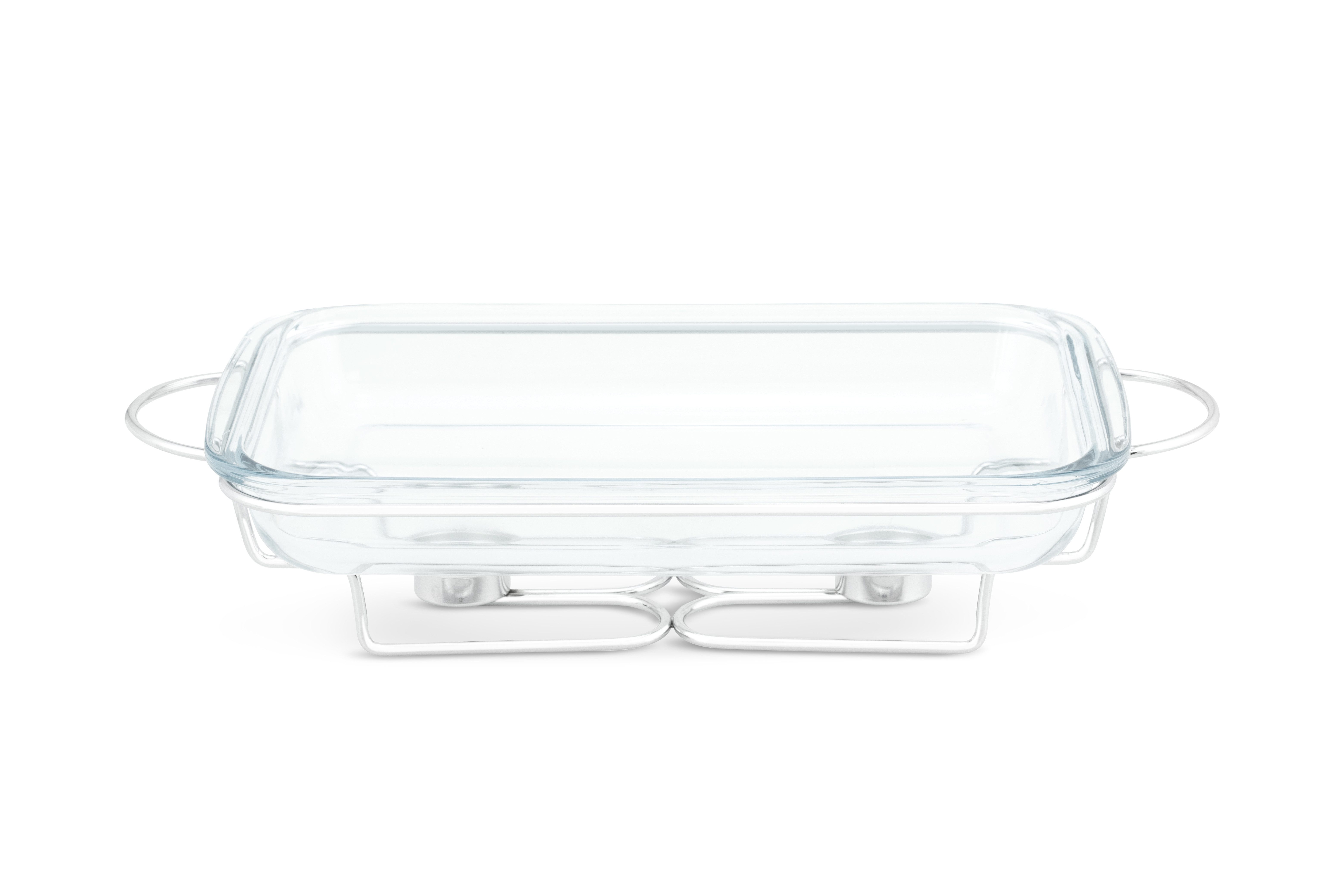 Edenberg Stövchen Speisenwärmer Gehärtetes Glas Edelstahl Warmhaltebehälter Catering, (3.0L, 2-tlg., Eine ideale Geschenkidee! Sehr hochwertig)