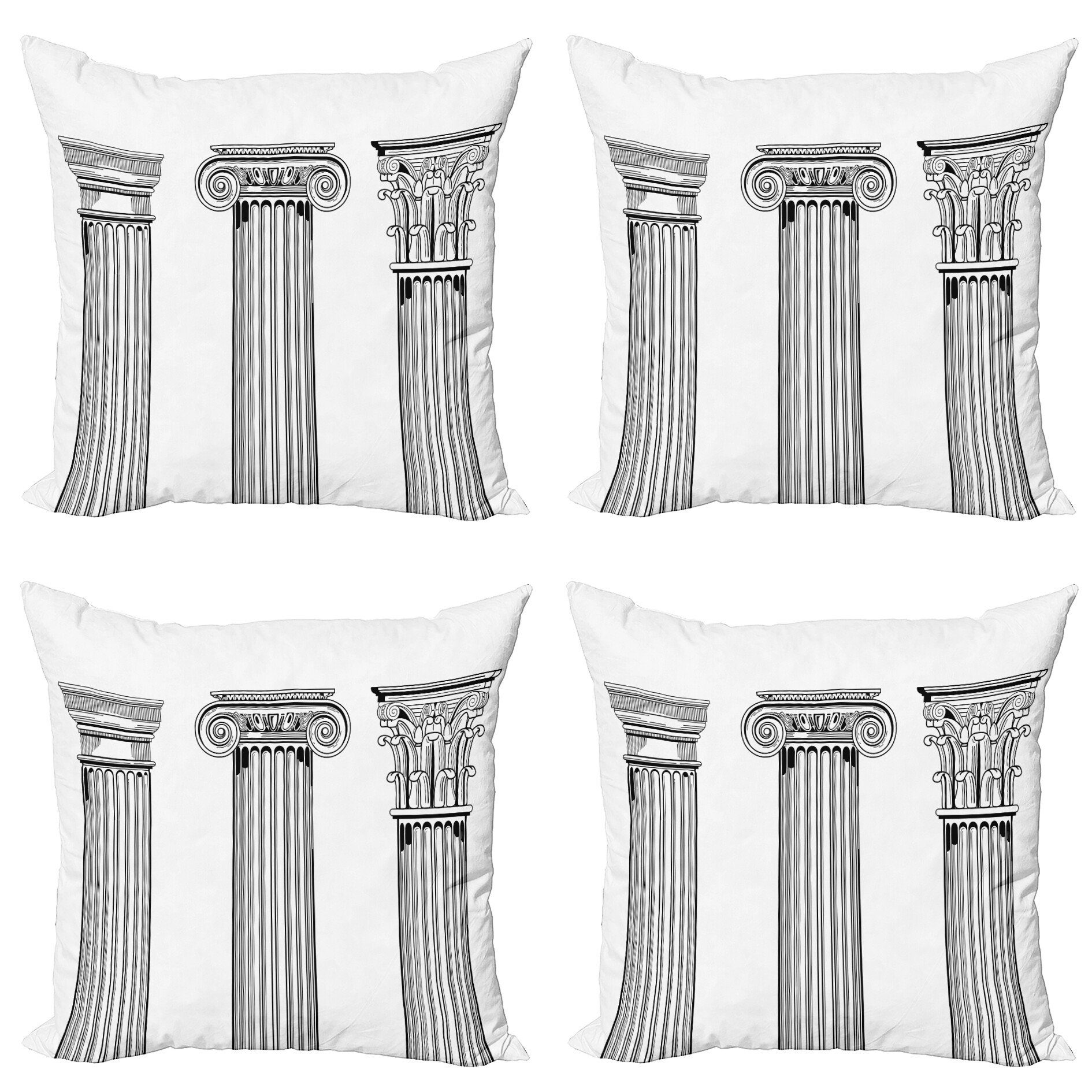 Kissenbezüge Modern Accent Doppelseitiger Digitaldruck, Abakuhaus Säulenkapitelle (4 Stück), Antike altertümlich
