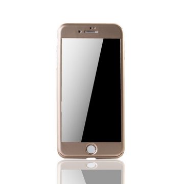 König Design Handyhülle Apple iPhone 8 Plus, Apple iPhone 8 Plus Handyhülle 360 Grad Schutz Full Cover Gold