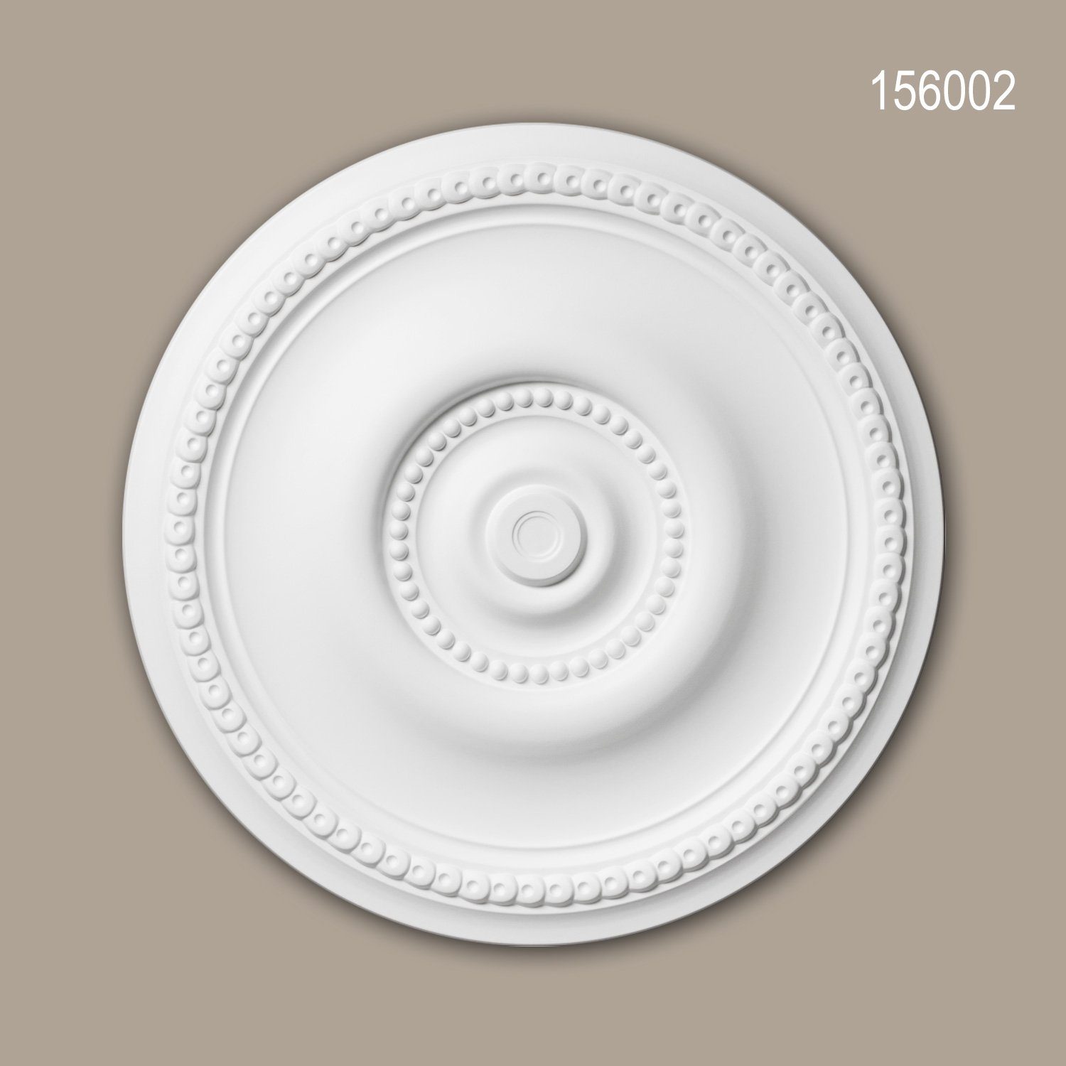 Profhome Decken-Rosette 156002 (Rosette, 1 St., Deckenrosette, Medallion, Stuckrosette, Deckenelement, Zierelement, Durchmesser 52 cm), weiß, vorgrundiert, Stil: Jugendstil