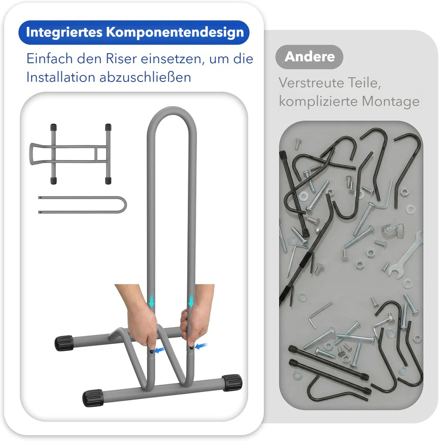 TLGREEN Fahrradständer Boden,Abnehmbar Bodenständer Fahrräder, (1-St., Reifenbreite bis 80 mm, Freistehend Fahrradhalter), Radständer für Mountainbike Rennrad MTB,Stabil,Schwarz