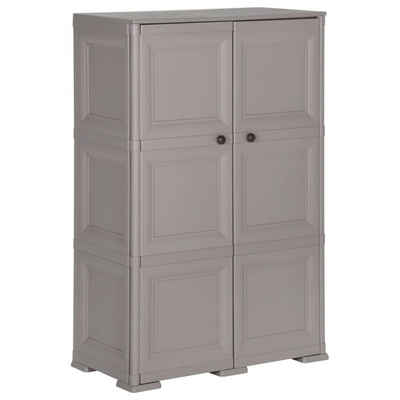 vidaXL Fächerschrank Kunststoffschrank 79x43x125 cm Holzdesign Grau (1-St)