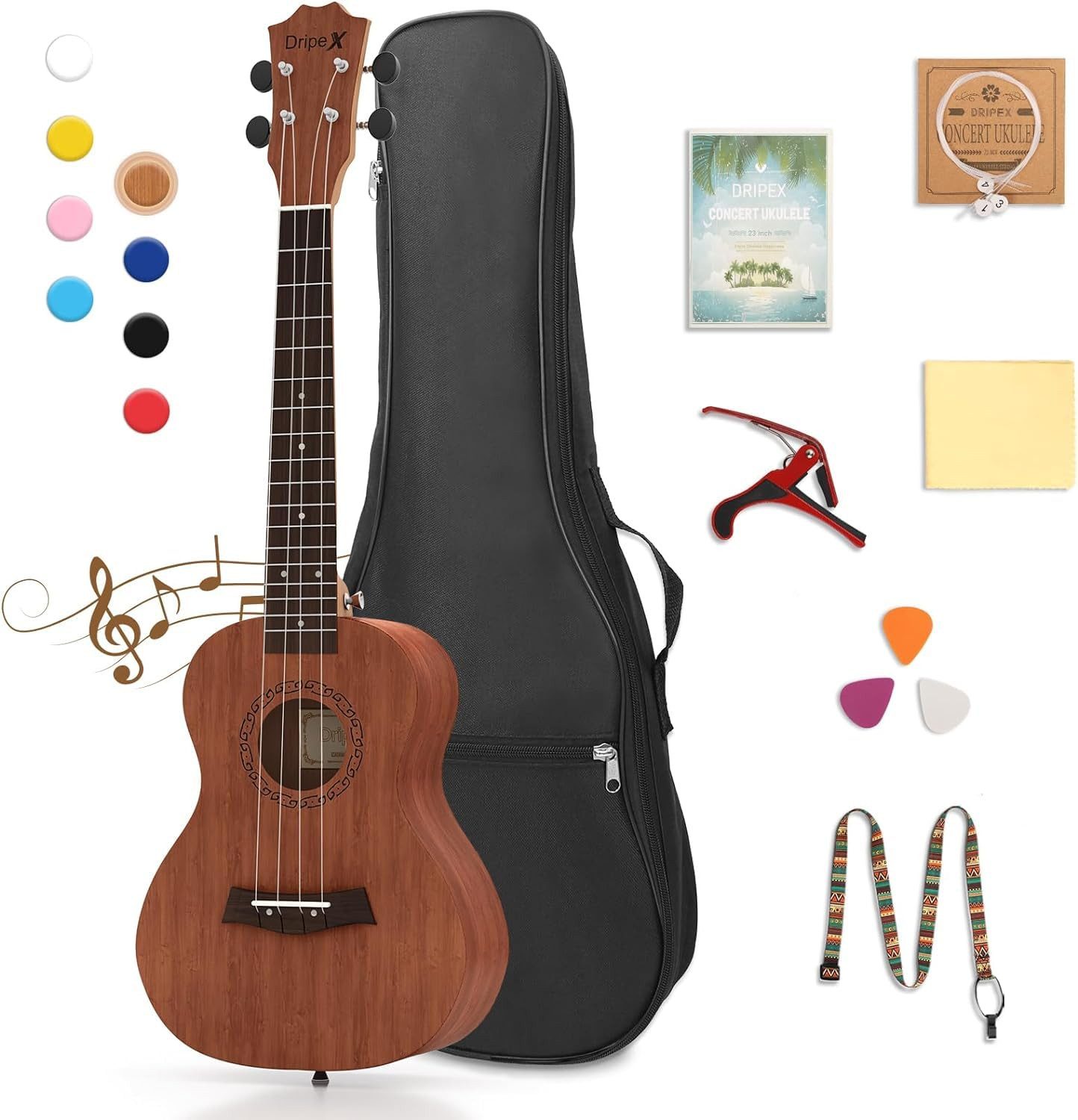 NAIMP Ukulele Kleine Gitarre 23 Zoll Konzert Ukulele Set