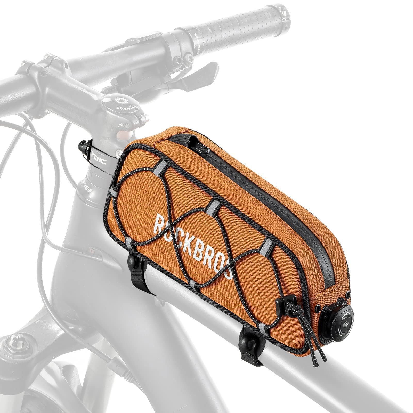 ROCKBROS Rahmentasche Road to Sky Fahrrad Rahmentasche Wasserabweisend Oberrohrtasche (0,7L), Reflektierend Fahrradtasche für Rahmen Tasche für MTB/Rennrad
