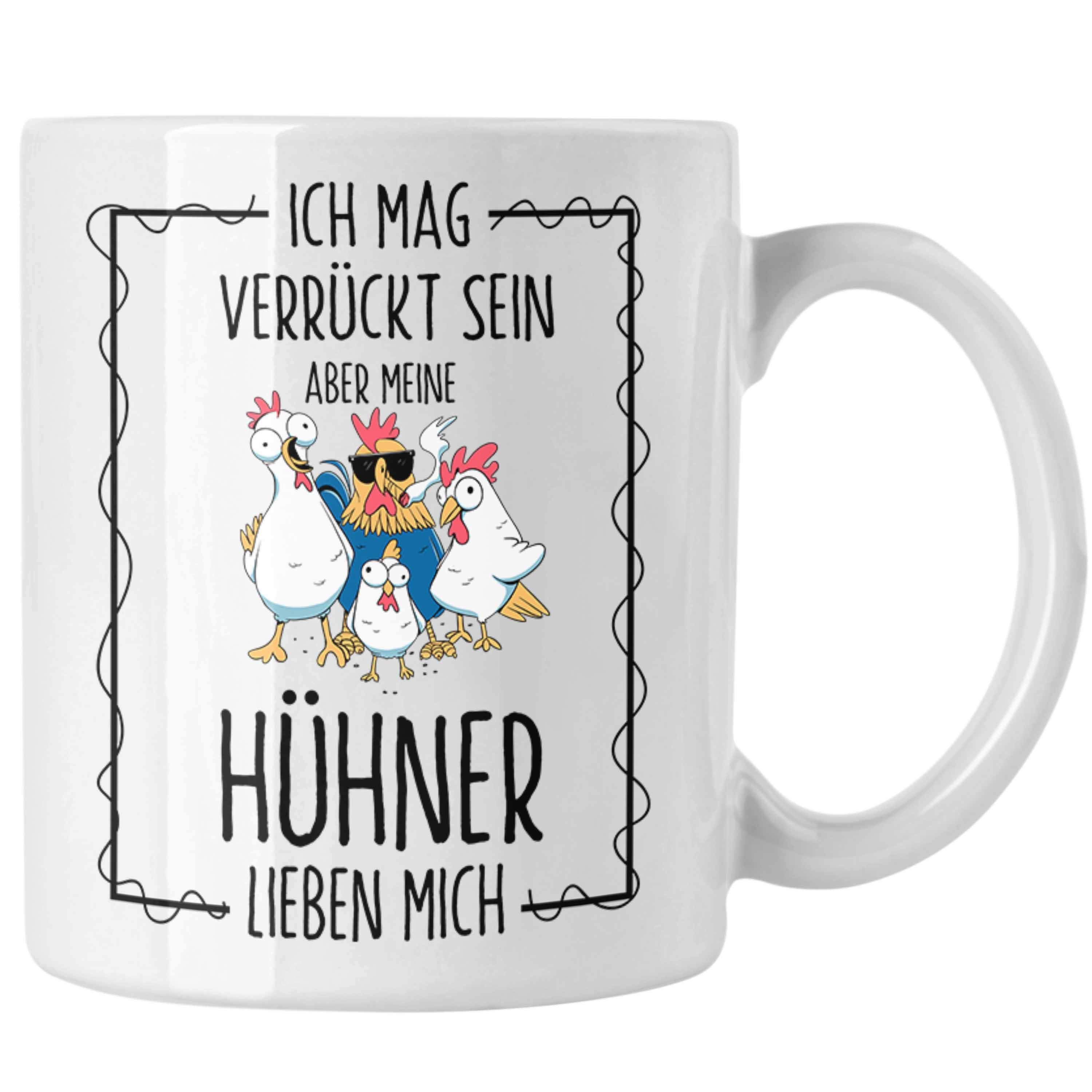 Trendation Tasse Lustige Hühner Tasse - Geschenkidee mit Spruch für Hühnerliebhaber Weiss