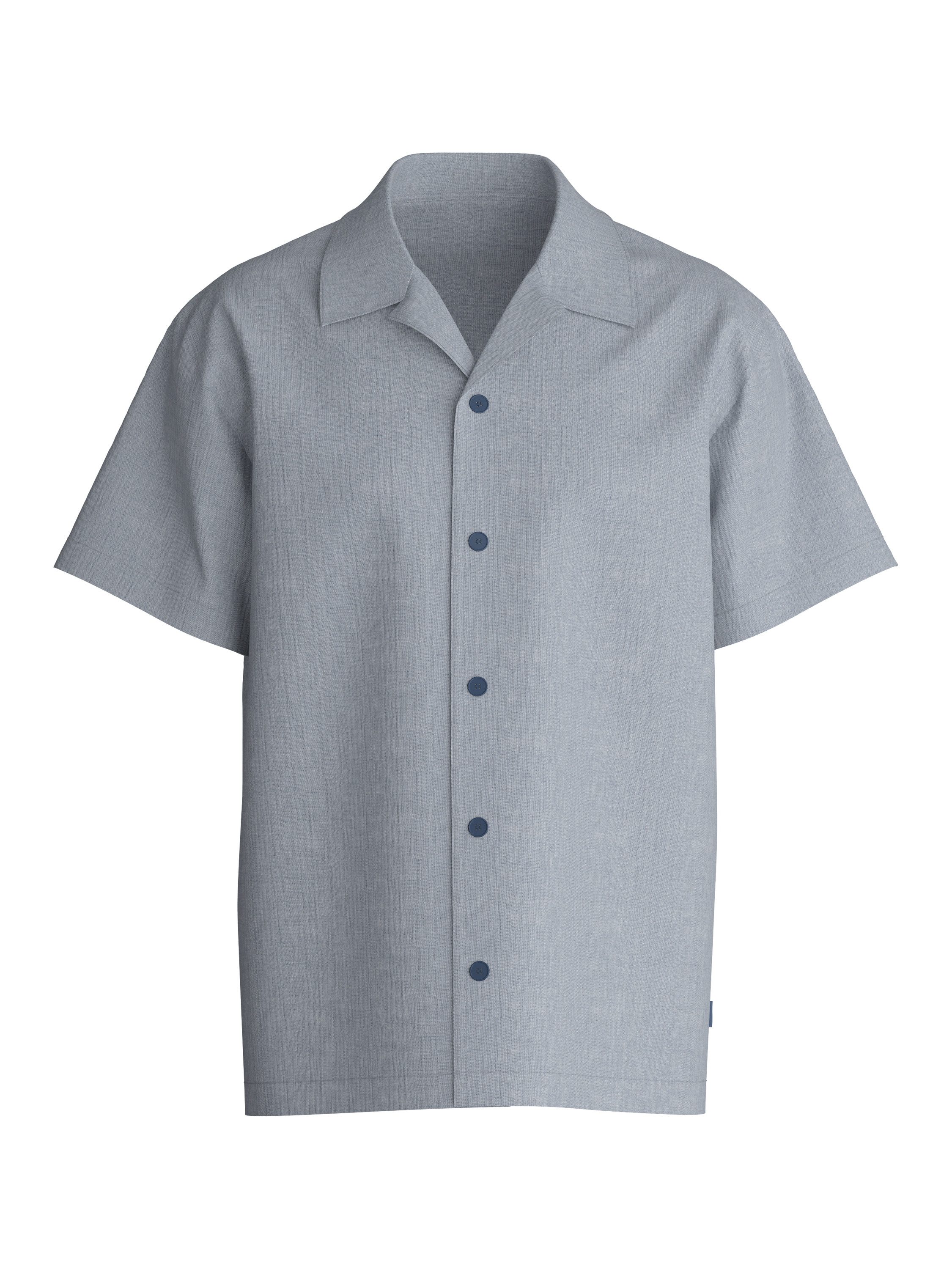 CALIDA Kurzarmshirt RMX Sleep Journey Herren (1-tlg) durchgeknöpft und aus leichtem Musselin