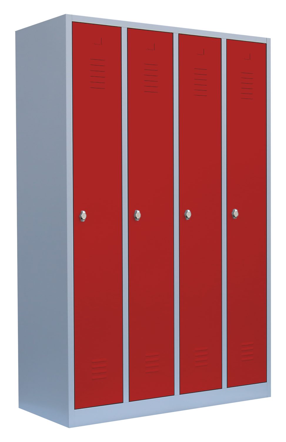 Steelboxx Spind Spind Garderobenschrank - 4 Abteile - 1800 x 1170 x 500 mm (1-St) Komplett verschweißt und montiert