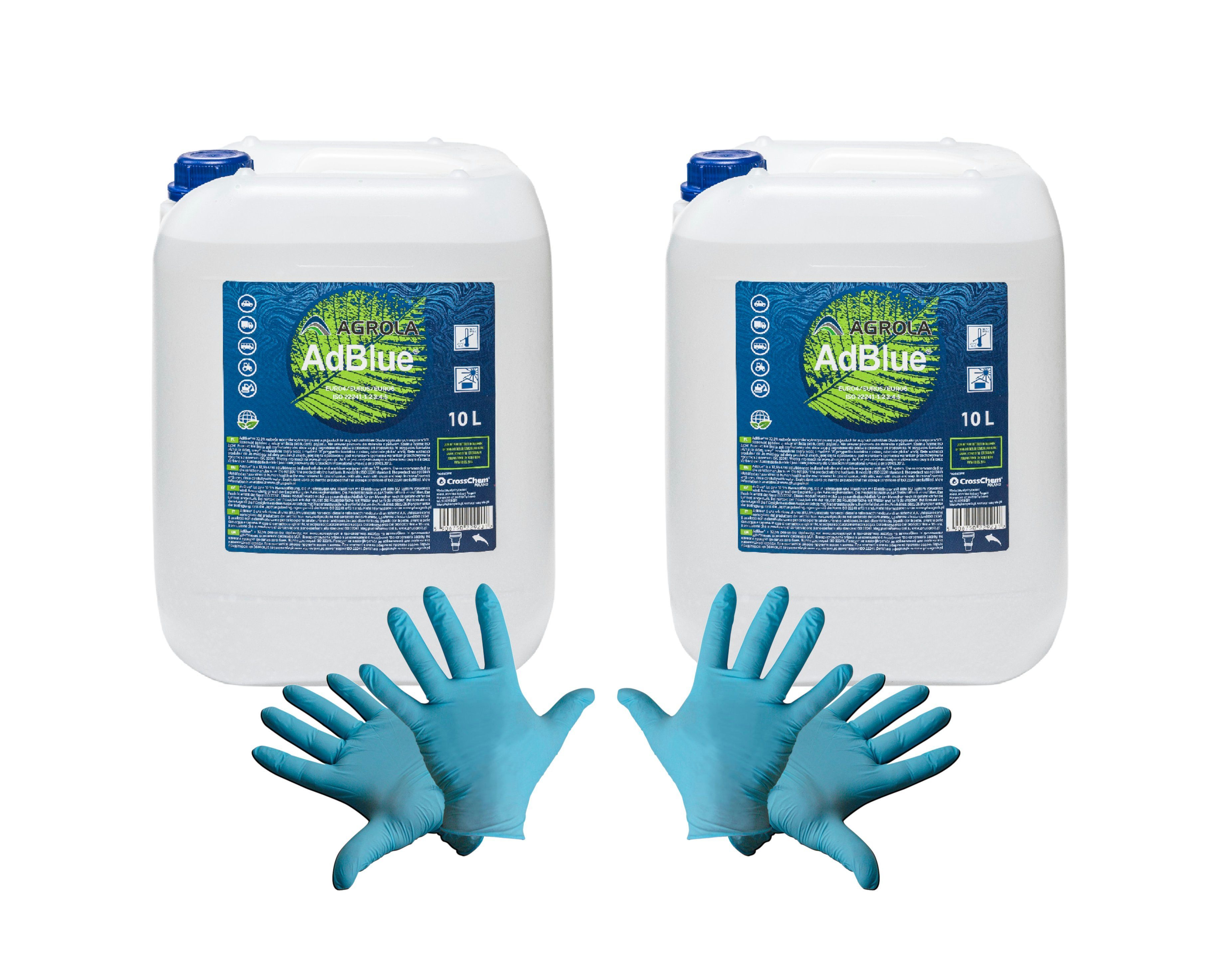 baytronic Kanister 2x AGROLA AdBlue inkl. Füllschlauch 10L + 2 paar Handschuhe (1 St)