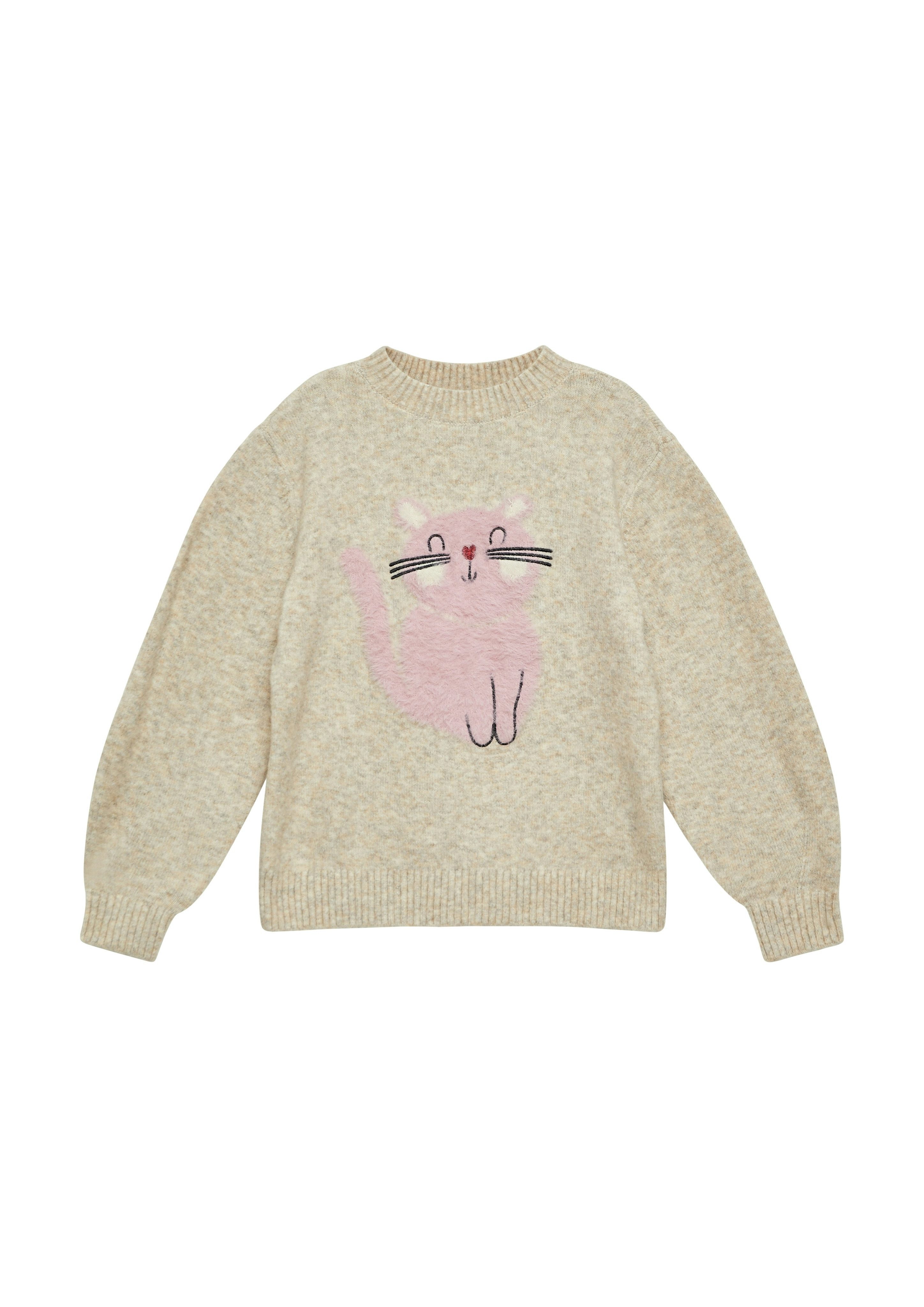 s.Oliver Junior Strickpullover mit Katzen-Motiv