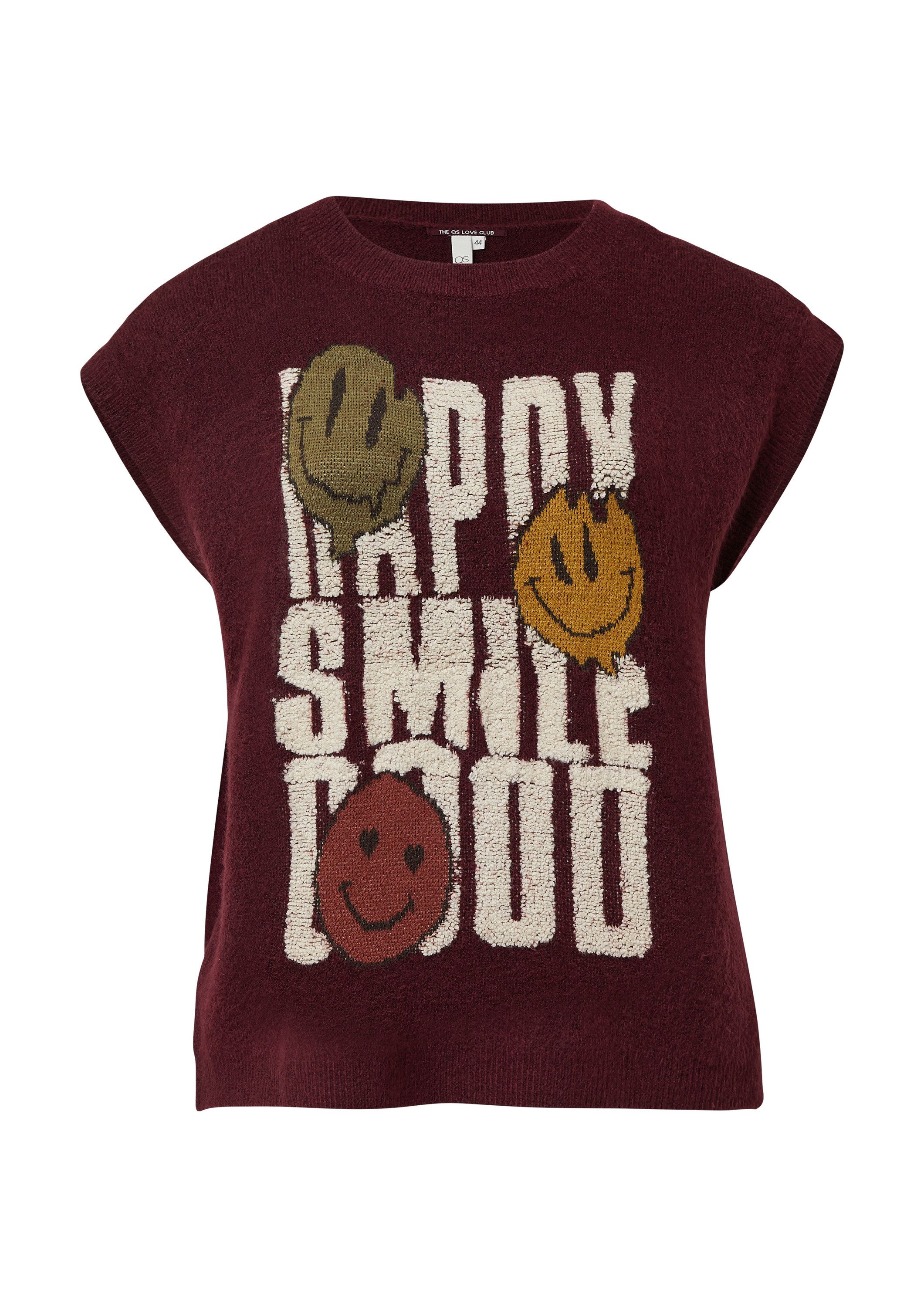 QS Kurzarmpullover Strickpullover Oversized Pullunder günstig online kaufen