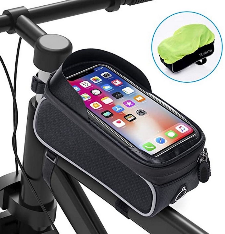 Wasserdicht Rahmentasche Fahrrad Tasche Fahrradtasche Oberrohrtasche Handyhalter 