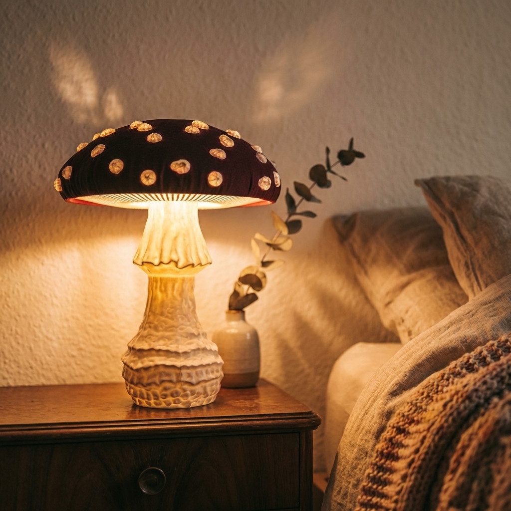 Roomberry LED Tischleuchte Fliegen Pilzlampe – Magische Tischlampe in Fliegenpilz-Design, LED wechselbar, Kalt-Weiß bis Warm-Weiß einstellbar, LED, dimmbar, Licht einstellbar kalt-weiß bis warm weiß