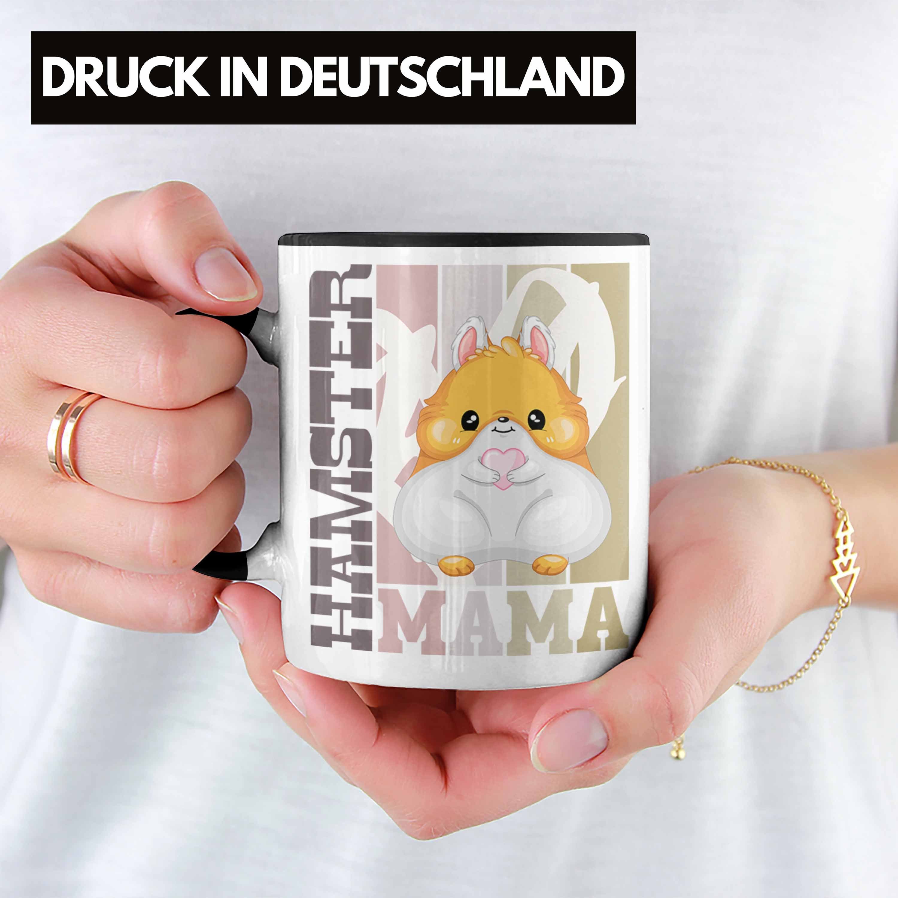 Mama Trendation Besitzerin Hamster für Geschenk Tasse Schwarz Spruch Tasse Trendation Hamster -